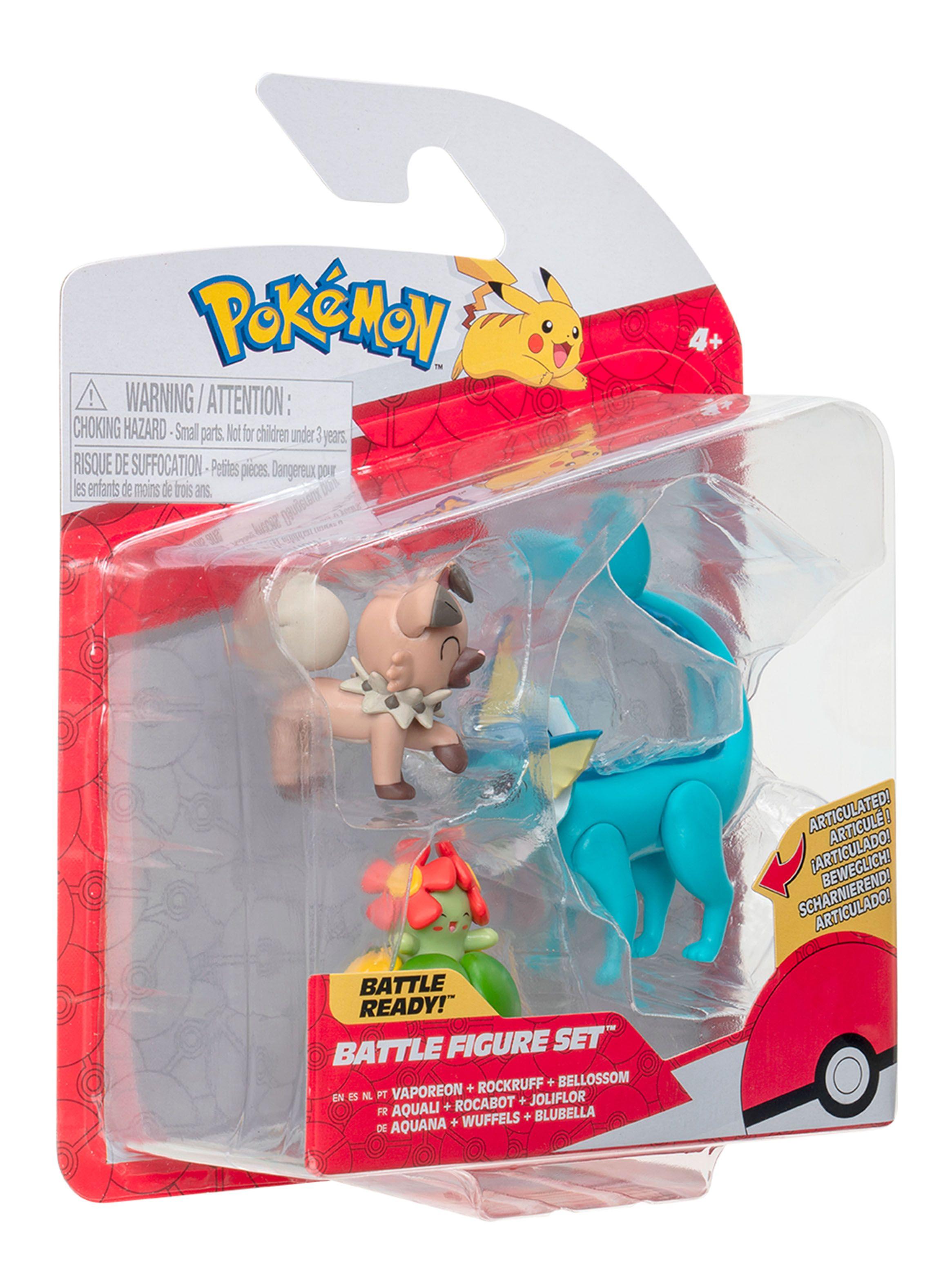 Figura de Acción Vaporeon + Rockruff + Bellossom-2