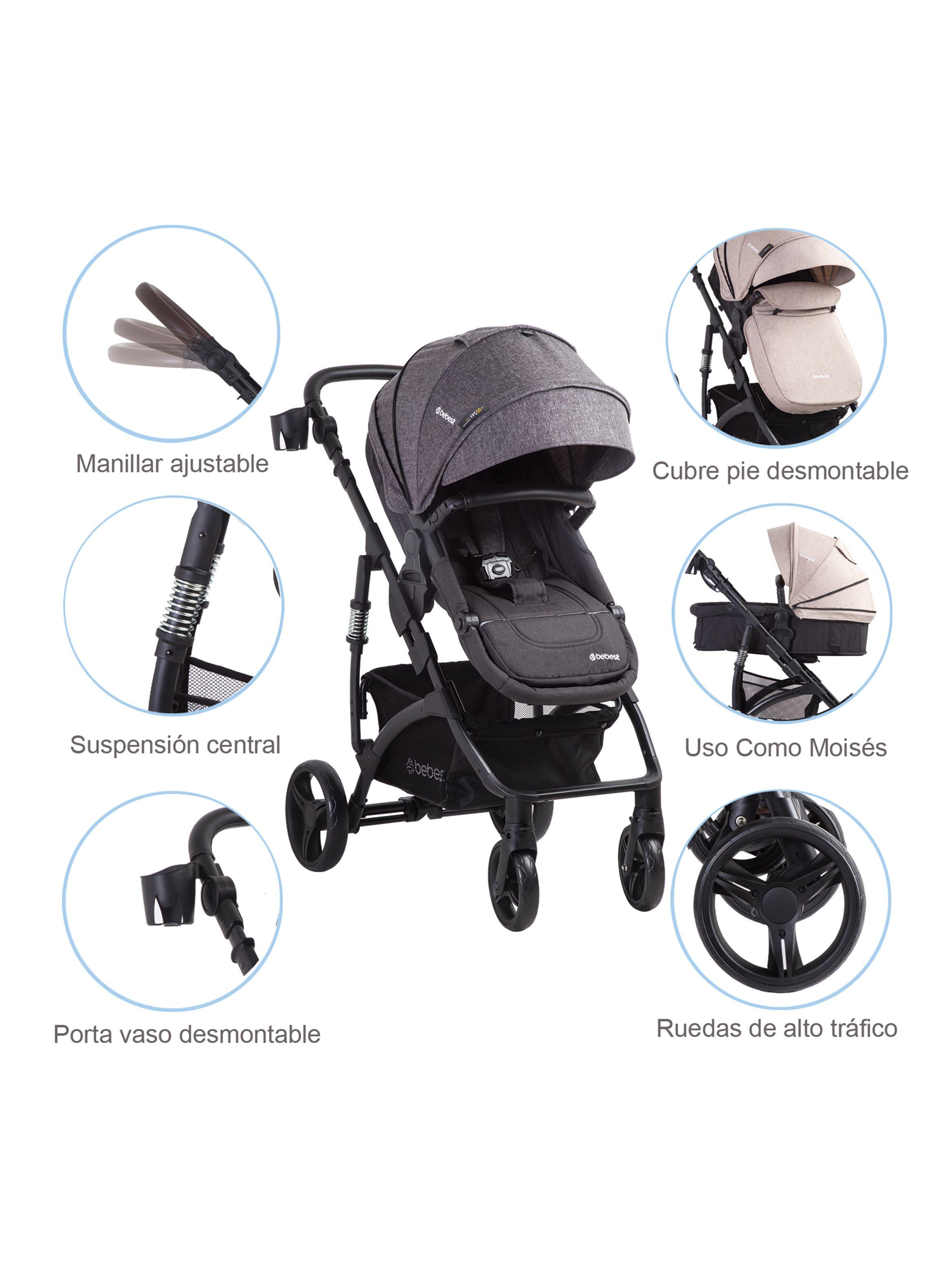 Coche Travel System Explorer Lx Negro Bebesit-5