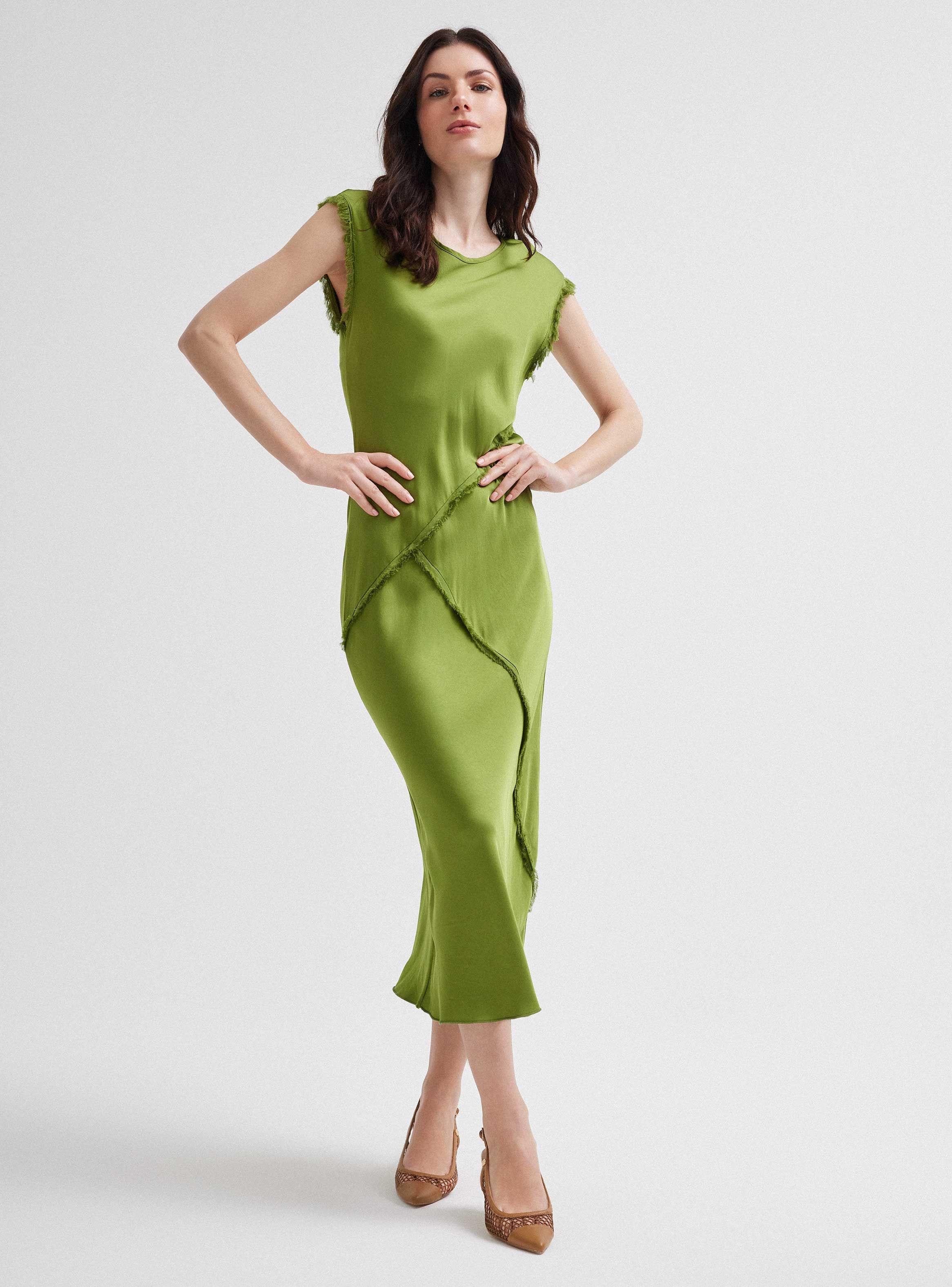 Vestido al Sesgo Largo Midi Hecho en Italia-0