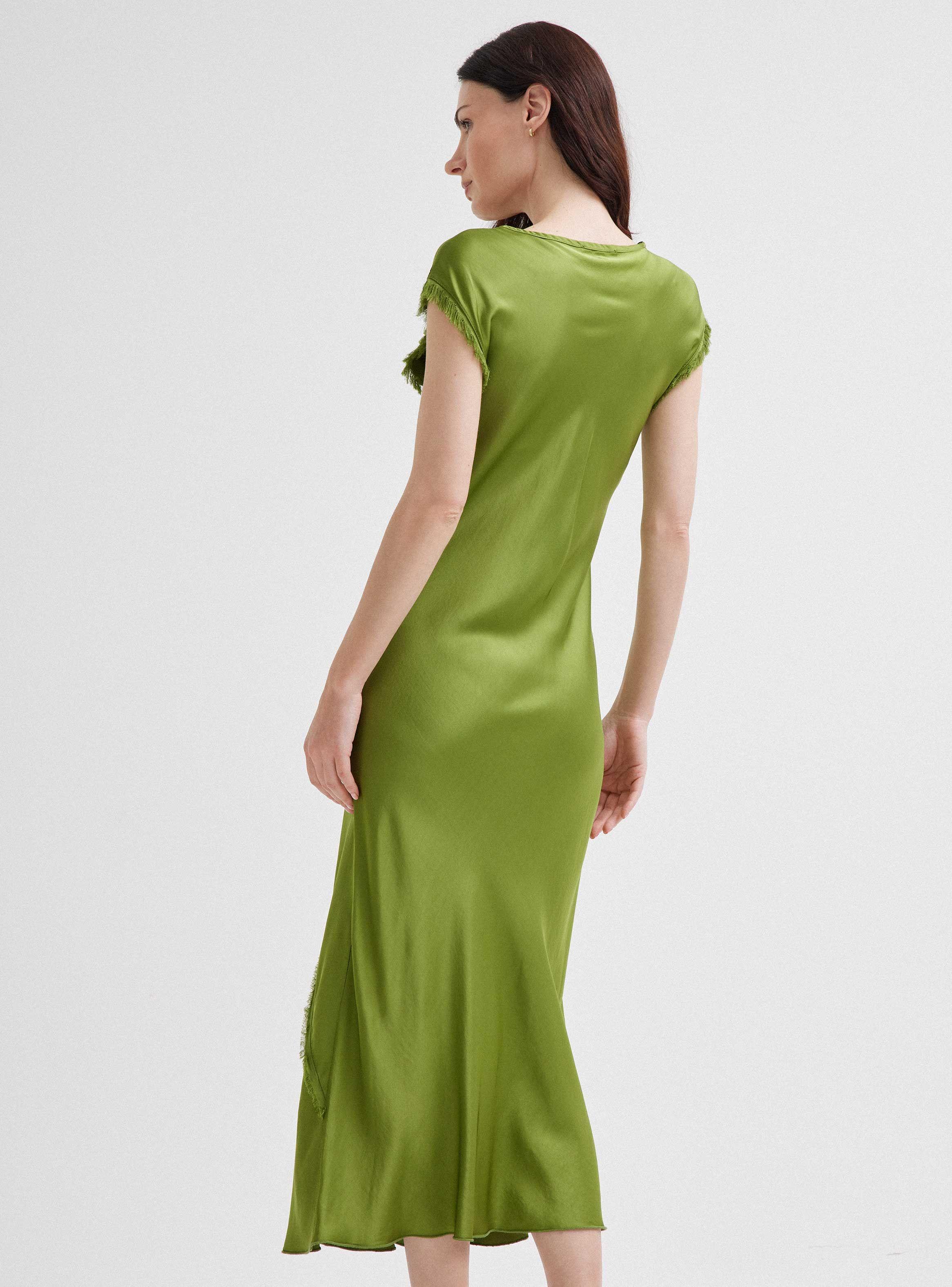 Vestido al Sesgo Largo Midi Hecho en Italia-3
