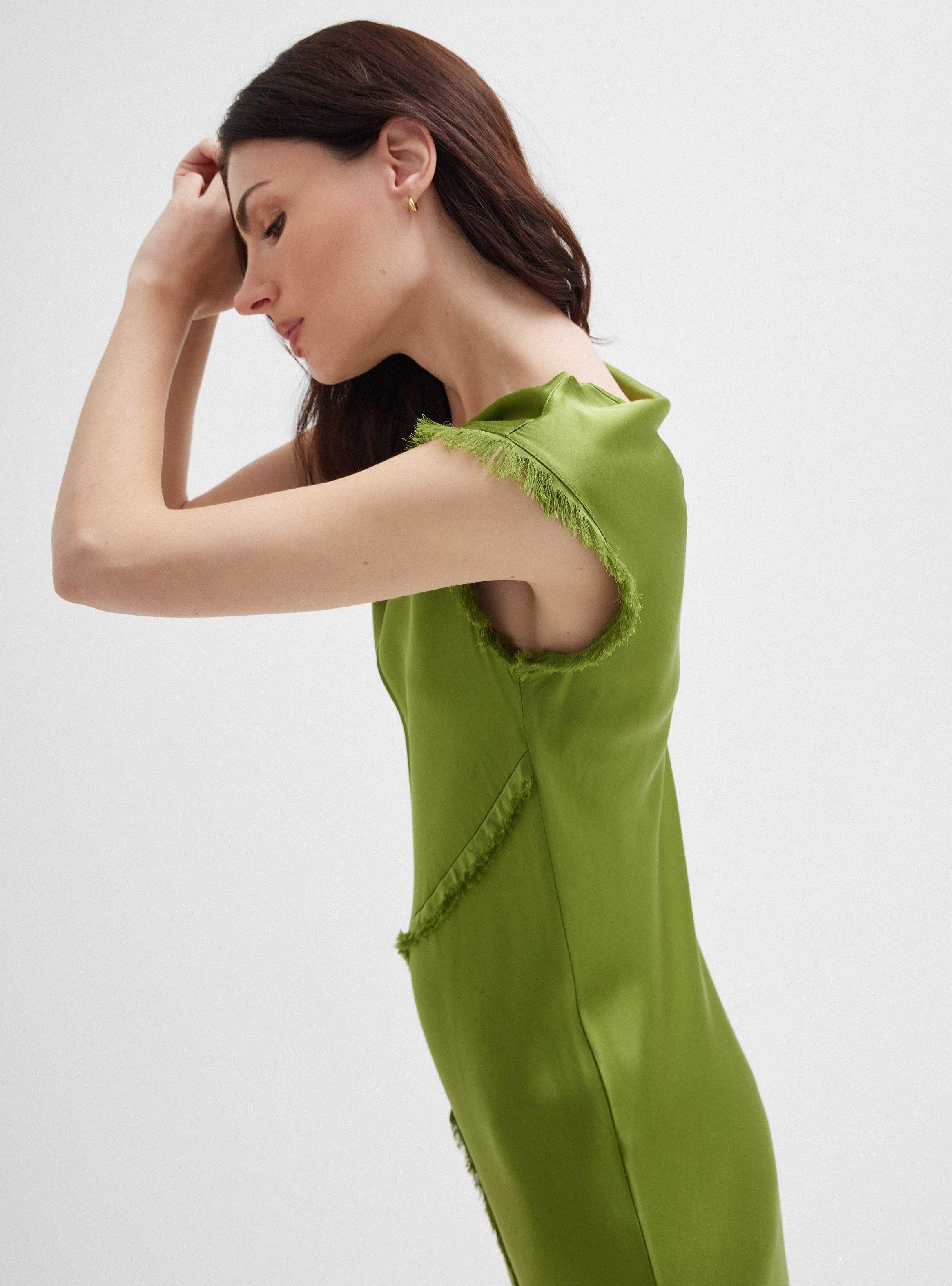 Vestido al Sesgo Largo Midi Hecho en Italia-4