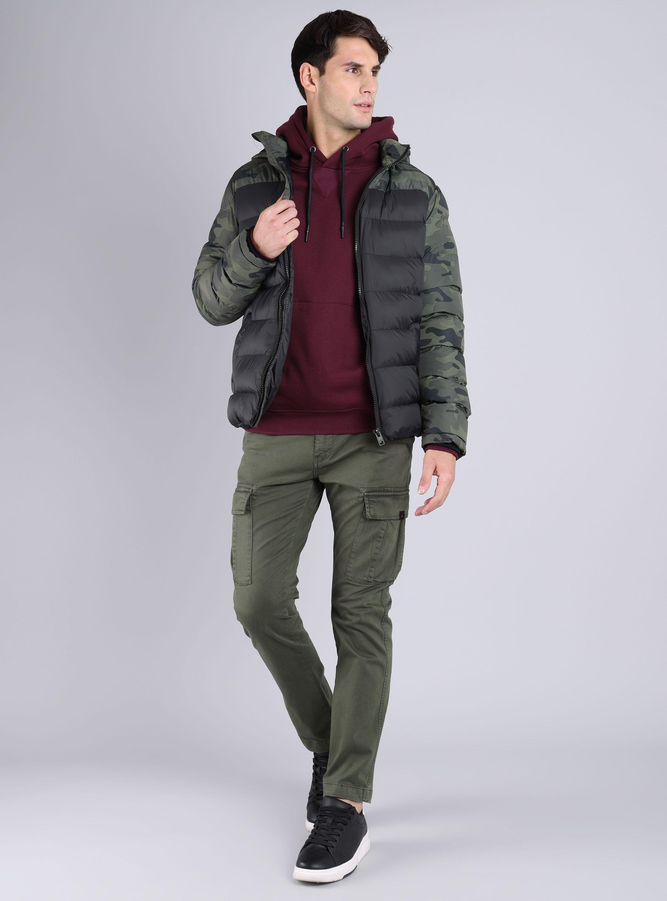 Parka Lisa con Capucha Manga Larga-3