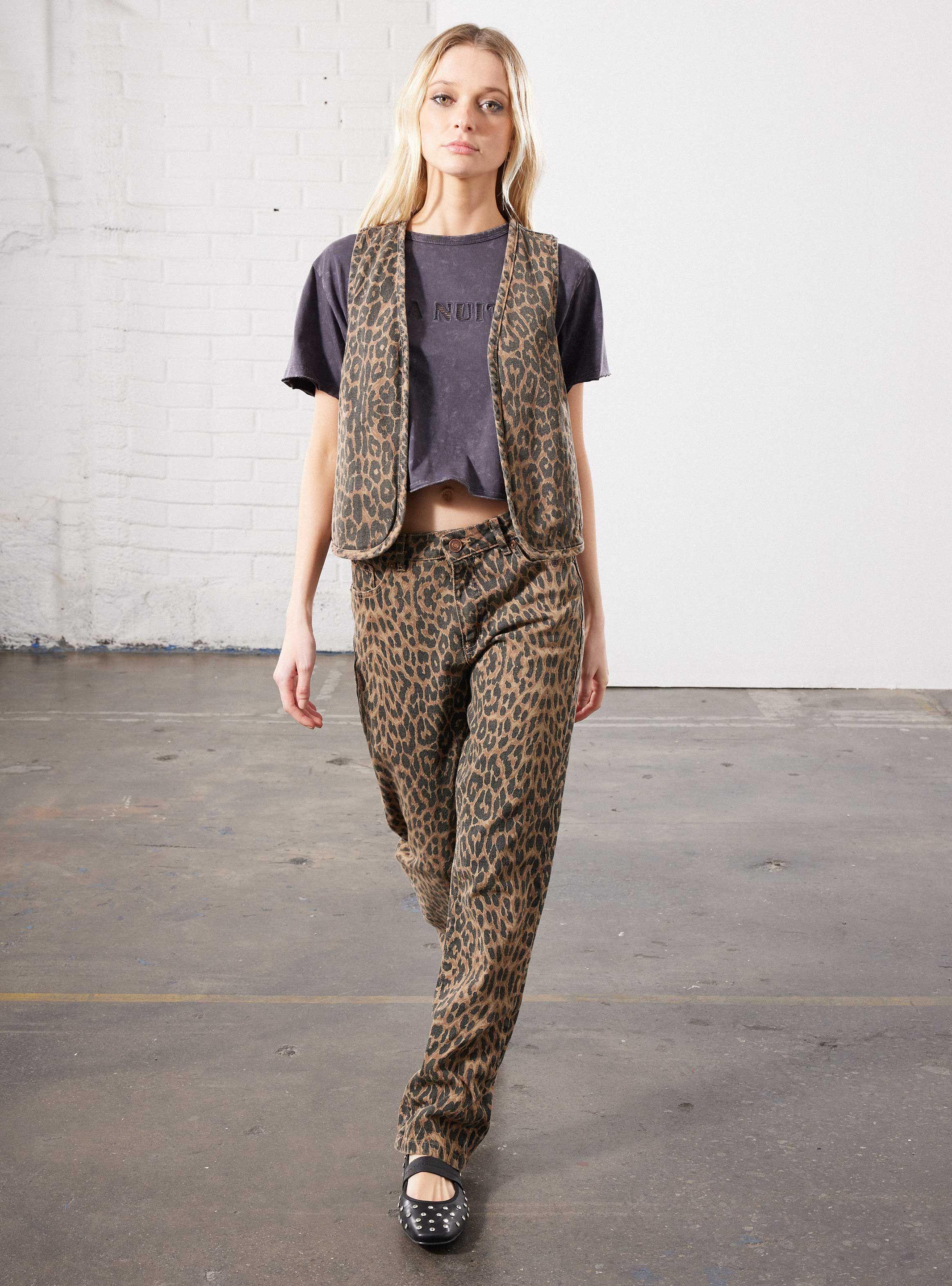 Chaqueta Animal Print sin Mangas-4