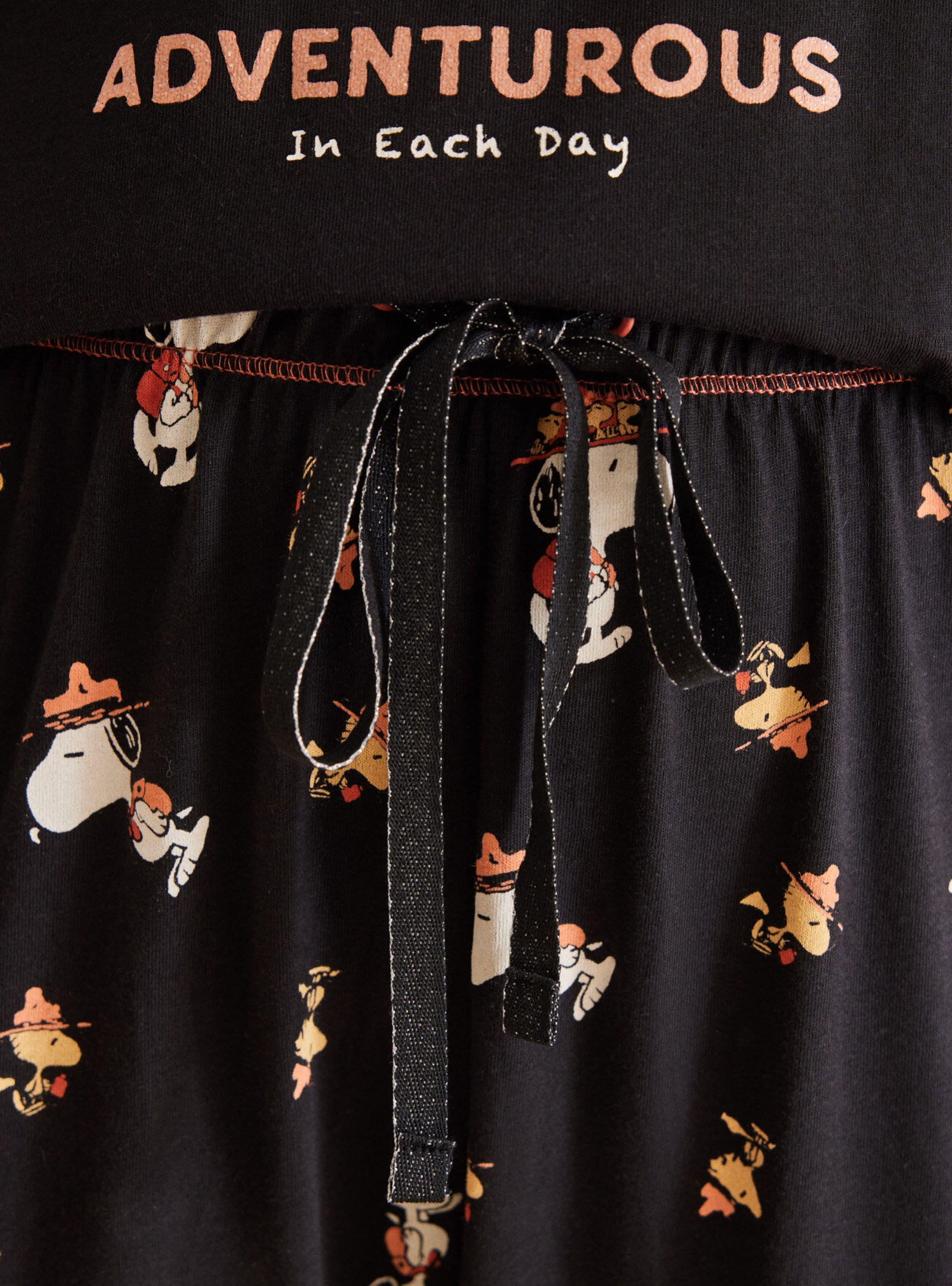 Pijama Algodón Snoopy Negro-3