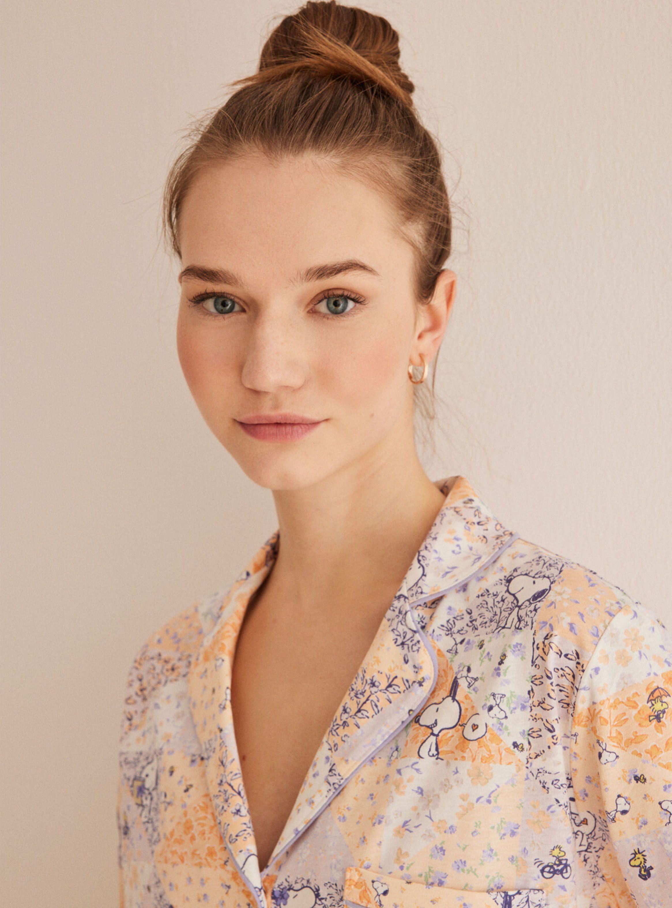 Pijama Camisero Corto Snoopy Algodón-2