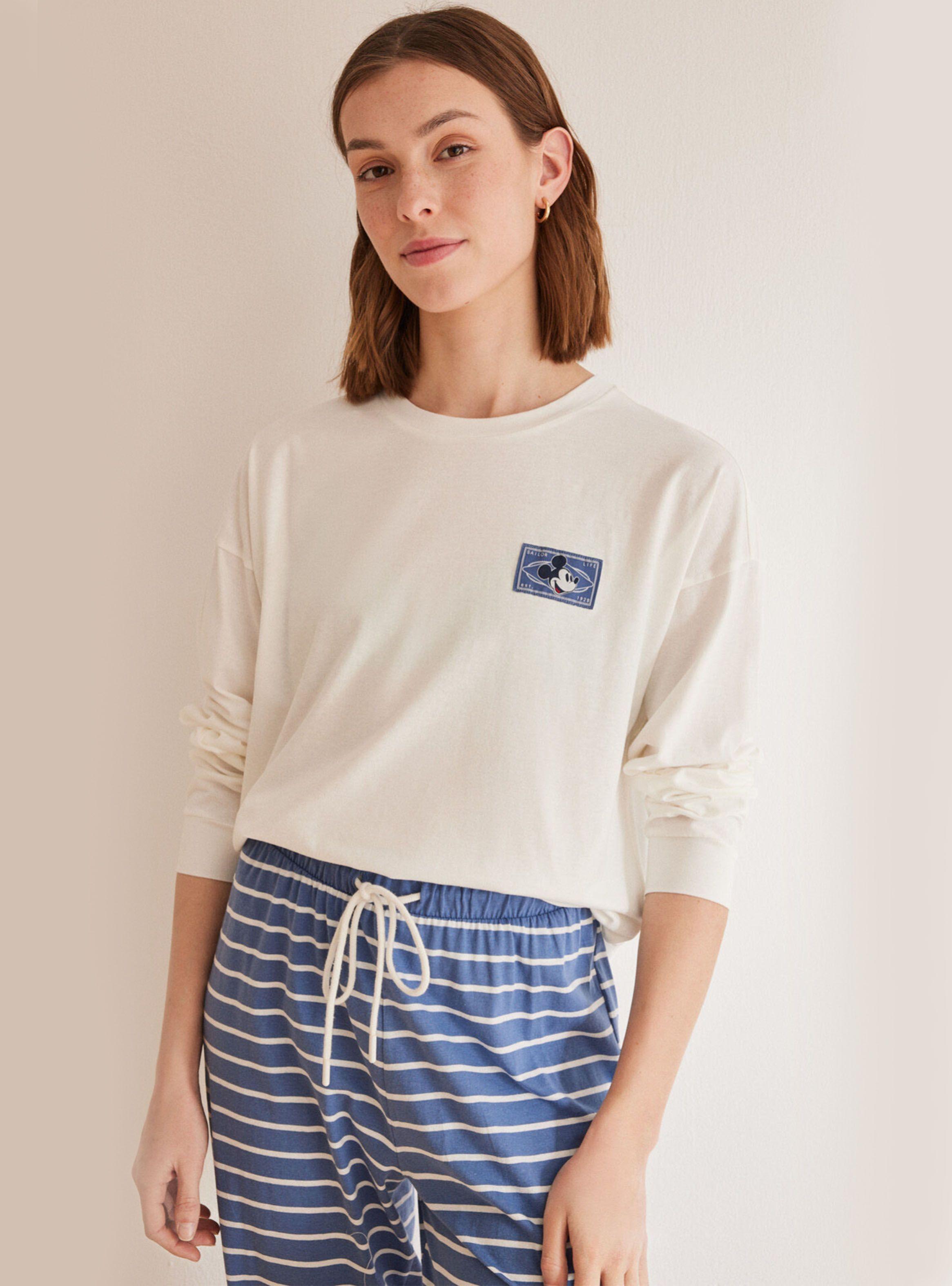 Pijama Algodón Rayas Mickey-0