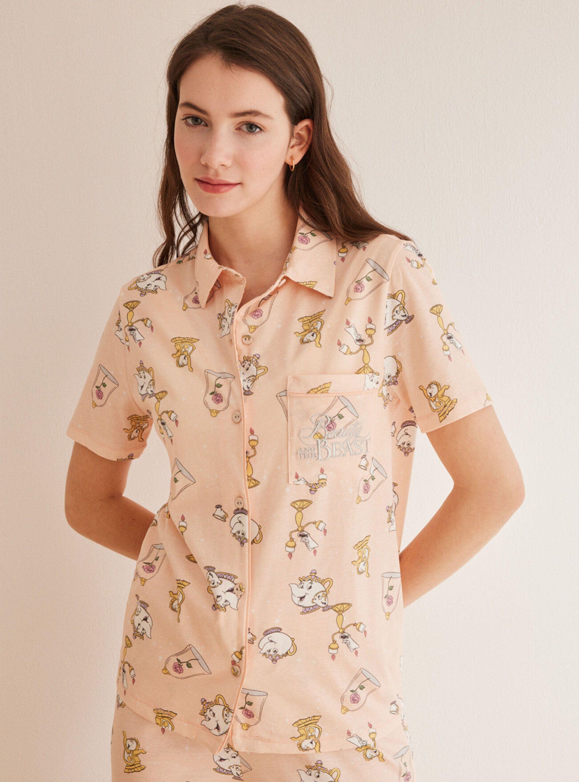 Pijama Camisero Algodón Disney Bella y Bestia-1