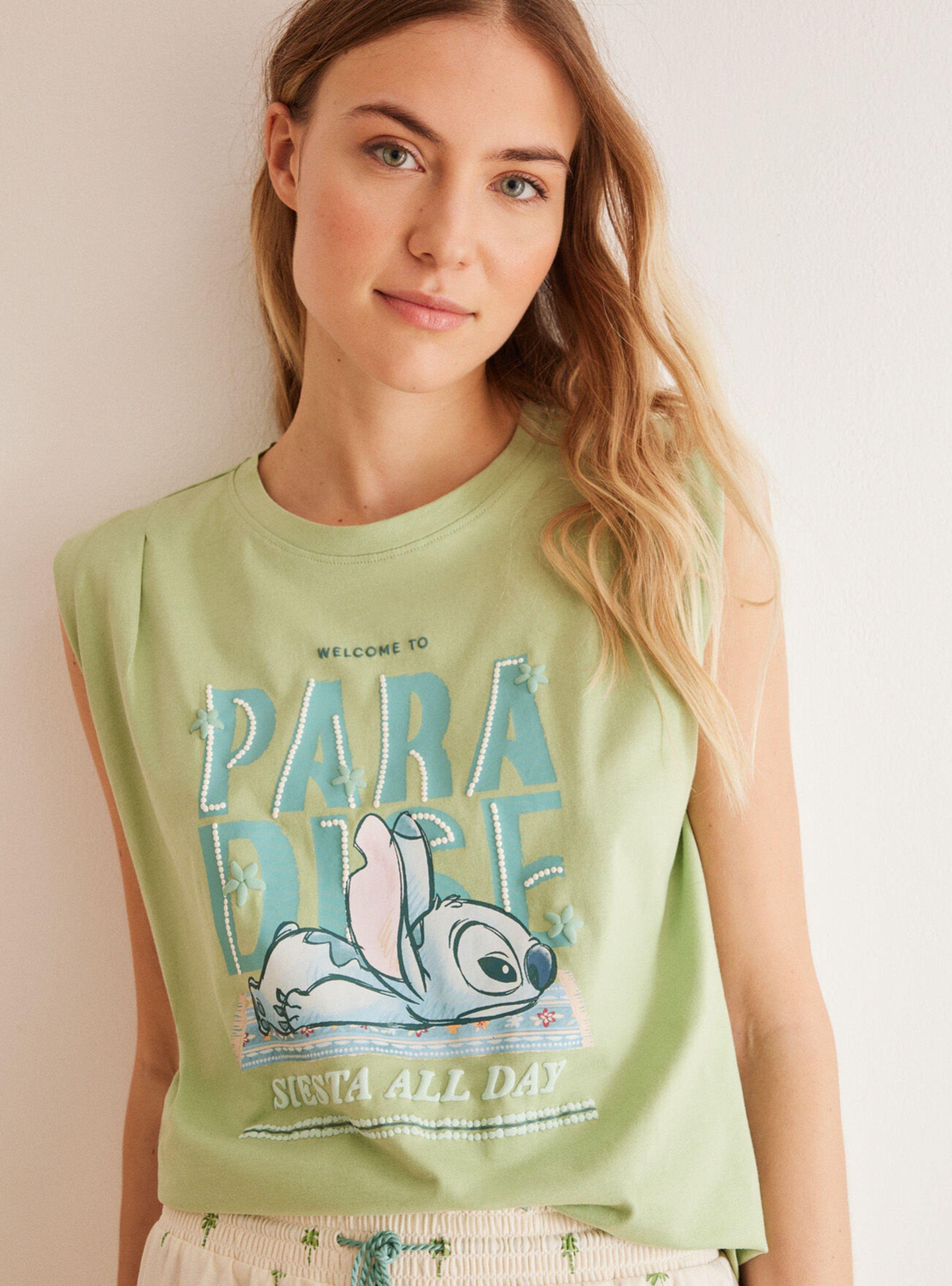 Pijama Corto Algodón Estampado Stitch-1