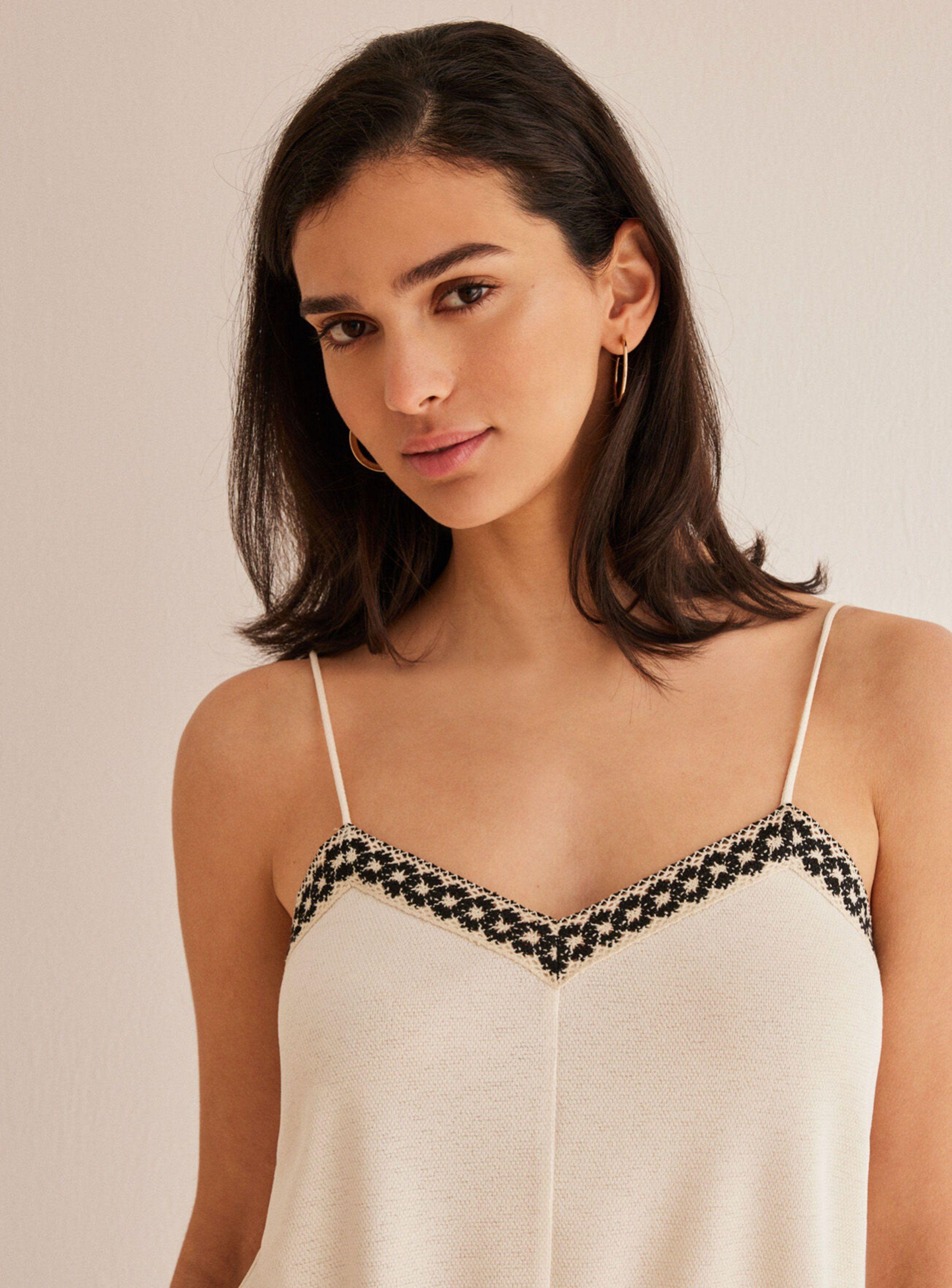 Top Tirantes Crochet Marfil-1