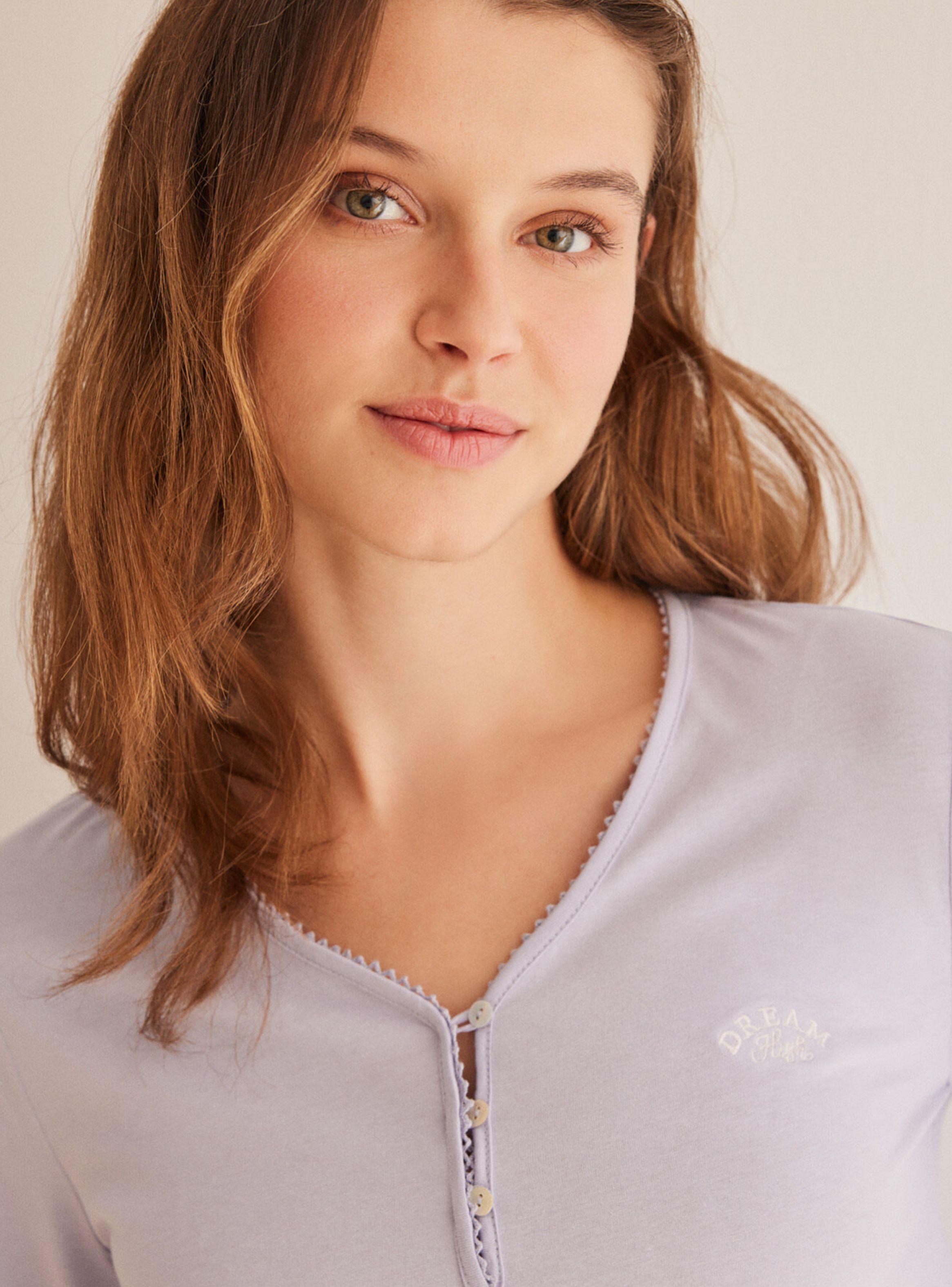 Pijama Largo Algodón Malva Paisley-2