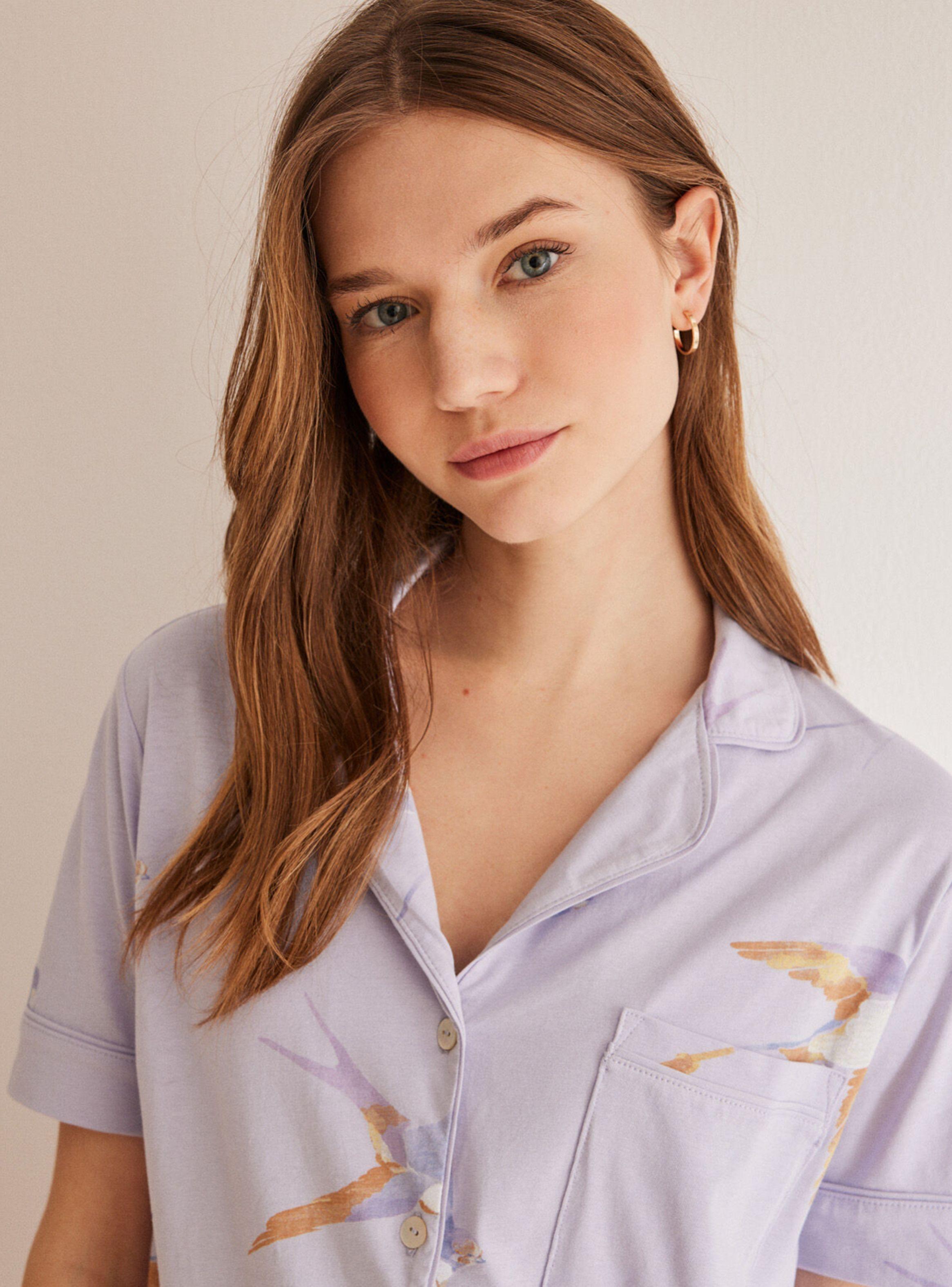 Pijama Camisero Golondrinas Algodón-3