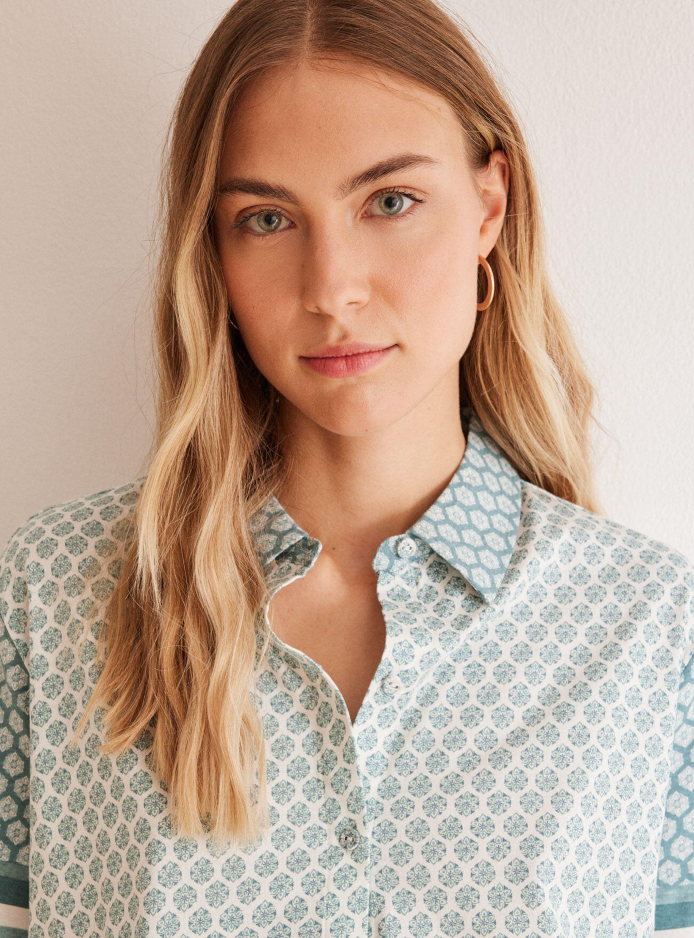 Pijama Camisero Algodón Sello Flor-2