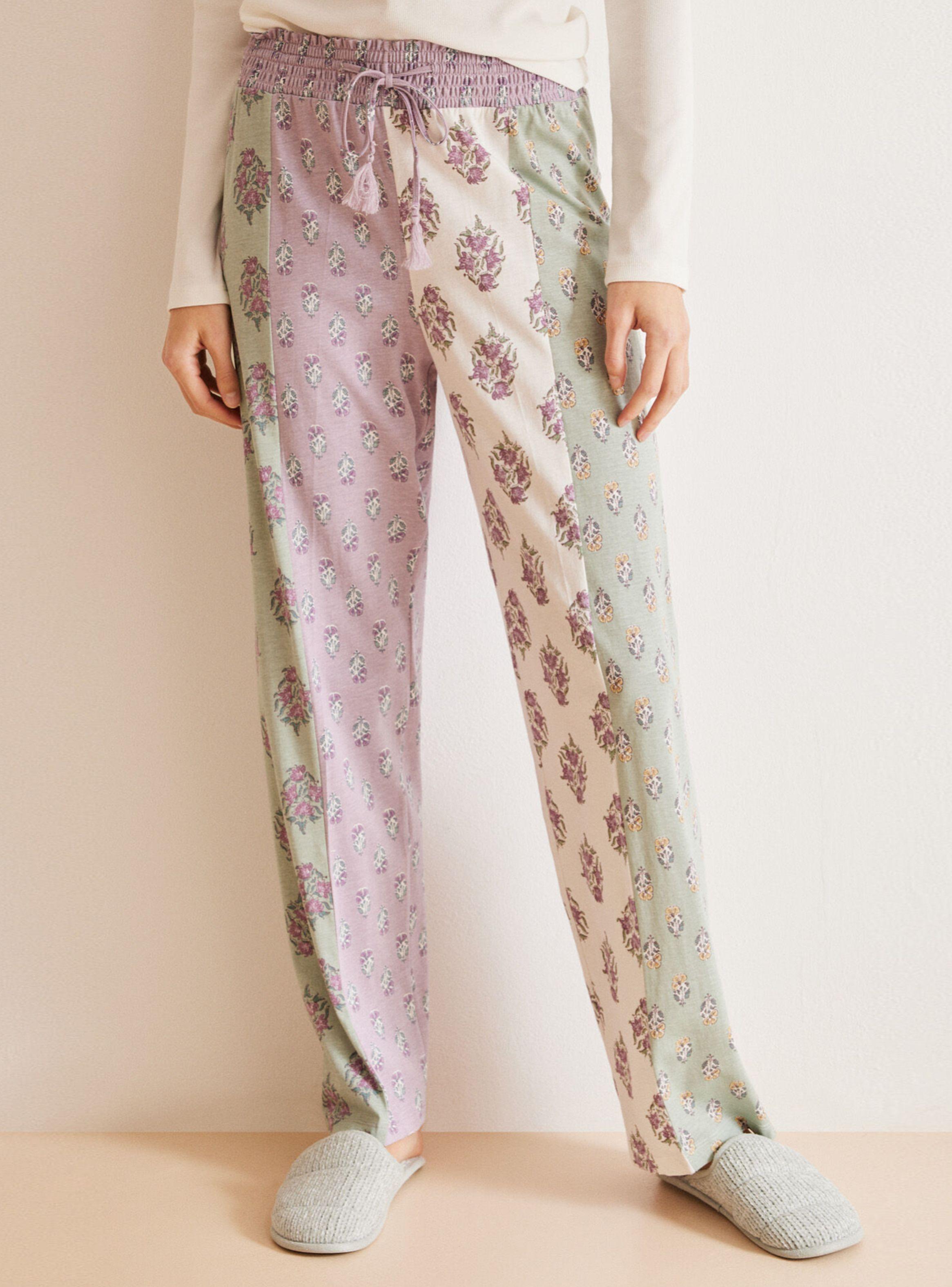 Pantalón Pijama Largo Algodón Patchwork-2