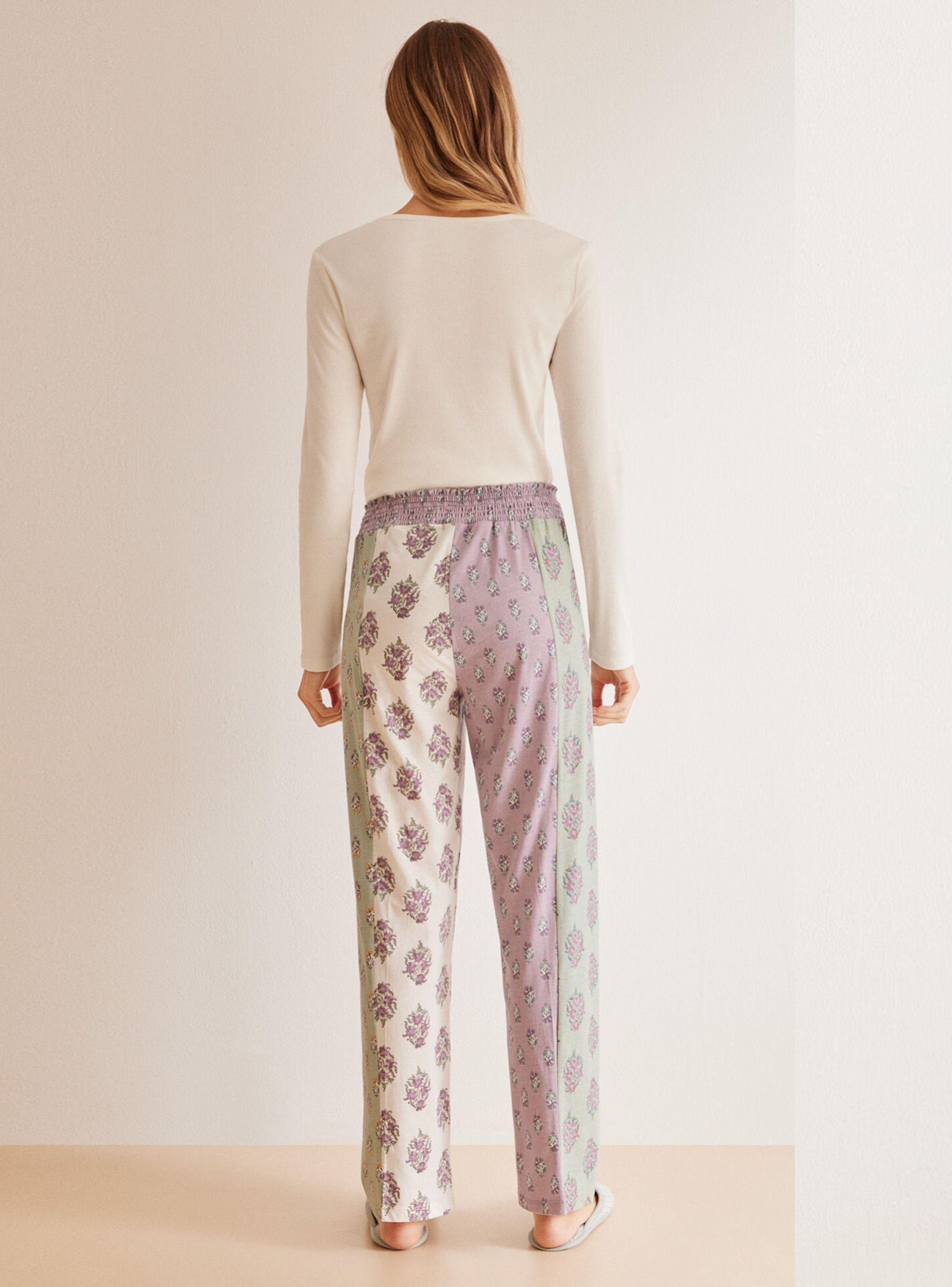 Pantalón Pijama Largo Algodón Patchwork-1