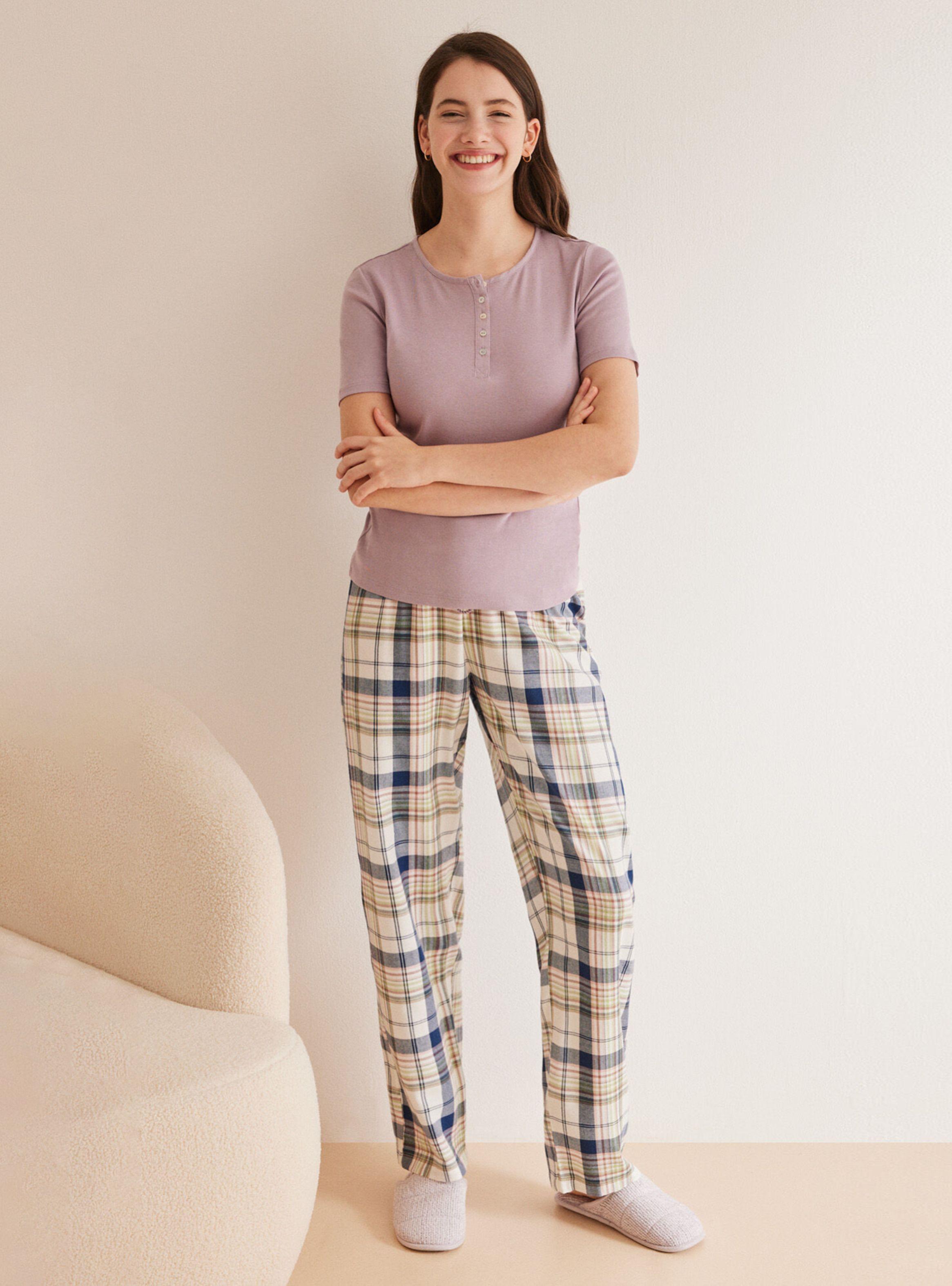 Pantalón Pijama Largo Cuadros Multicolor-0