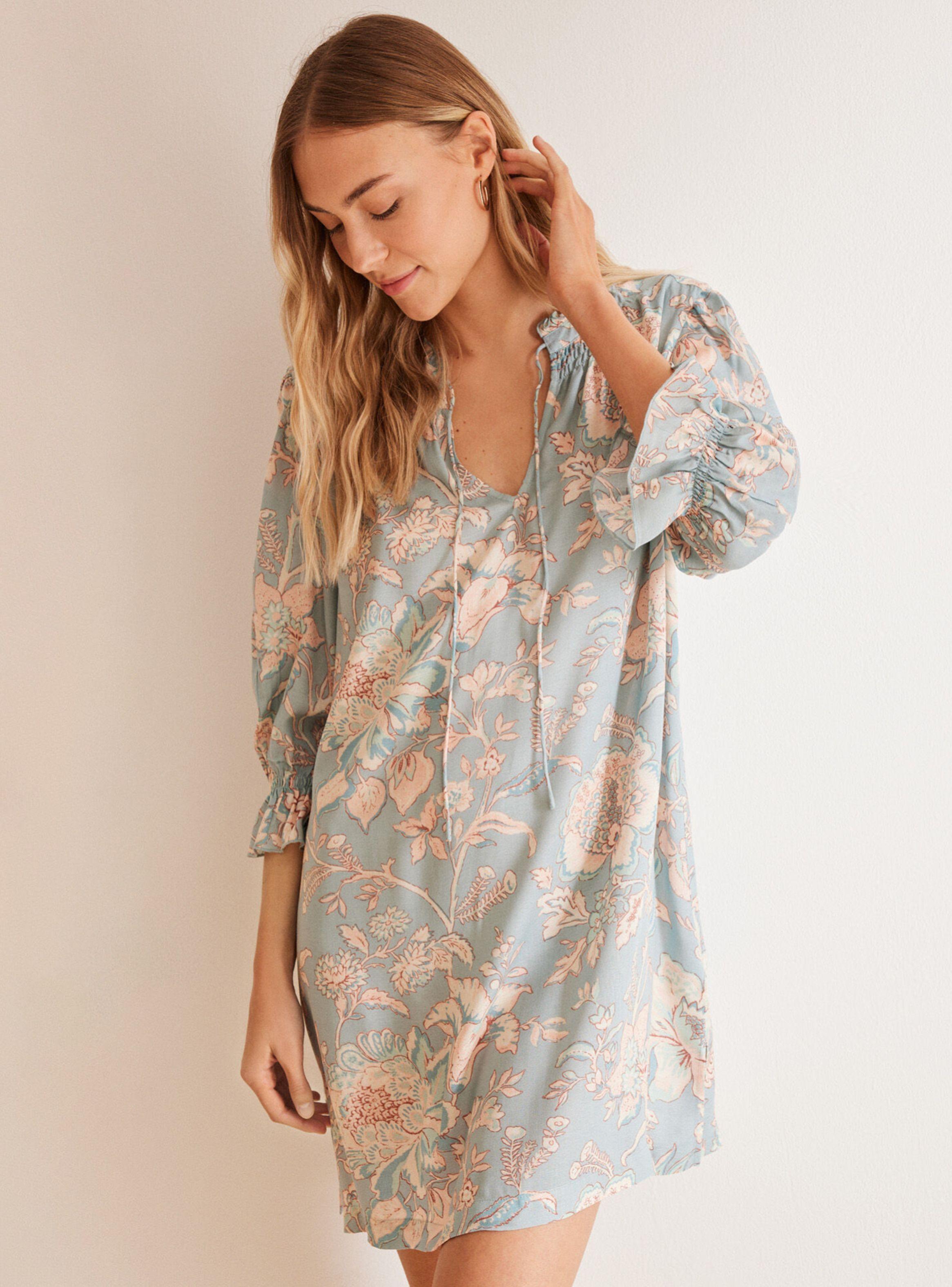Camisa de Dormir Viscosa Estampado Flores-0