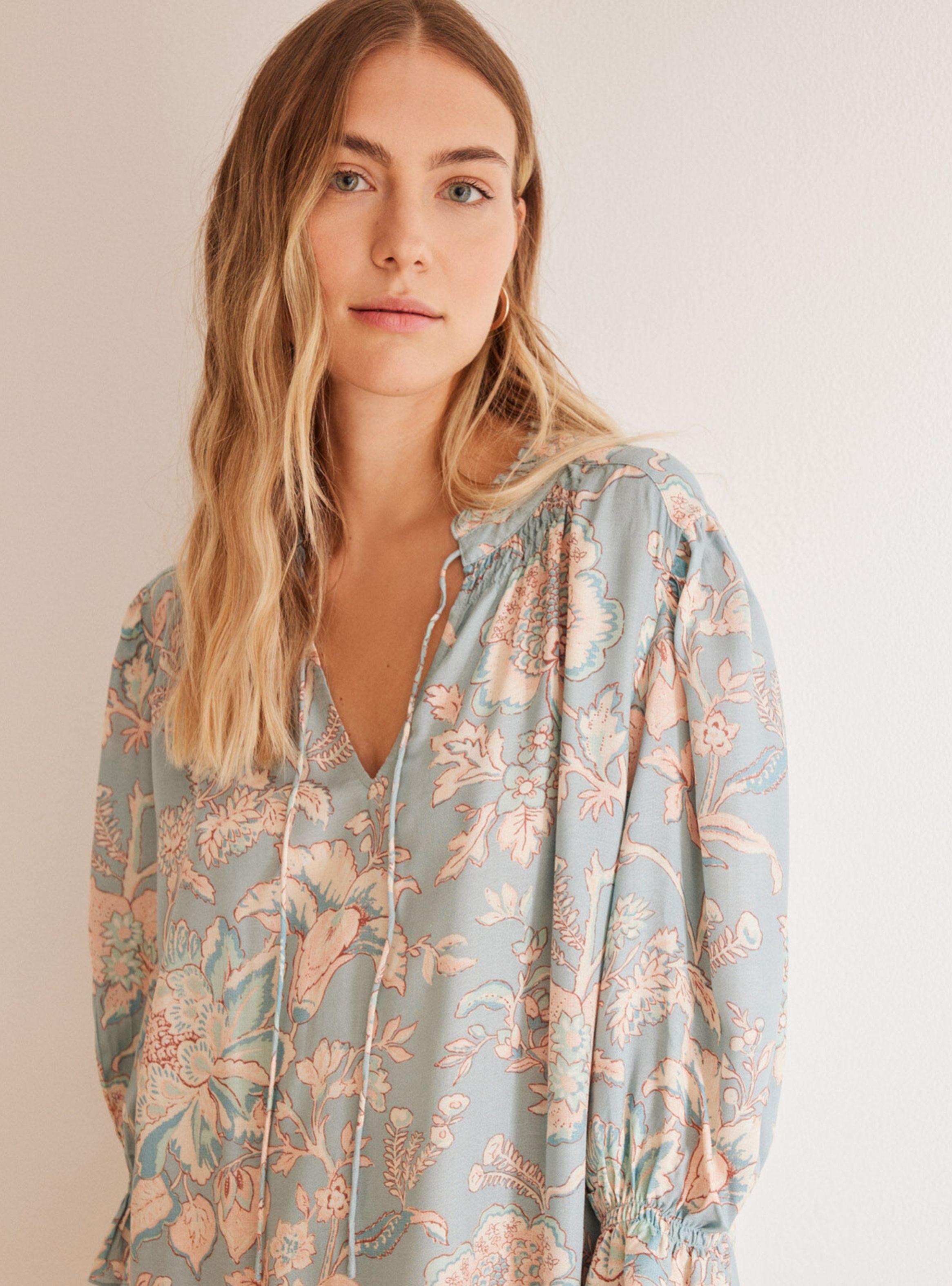 Camisa de Dormir Viscosa Estampado Flores-1