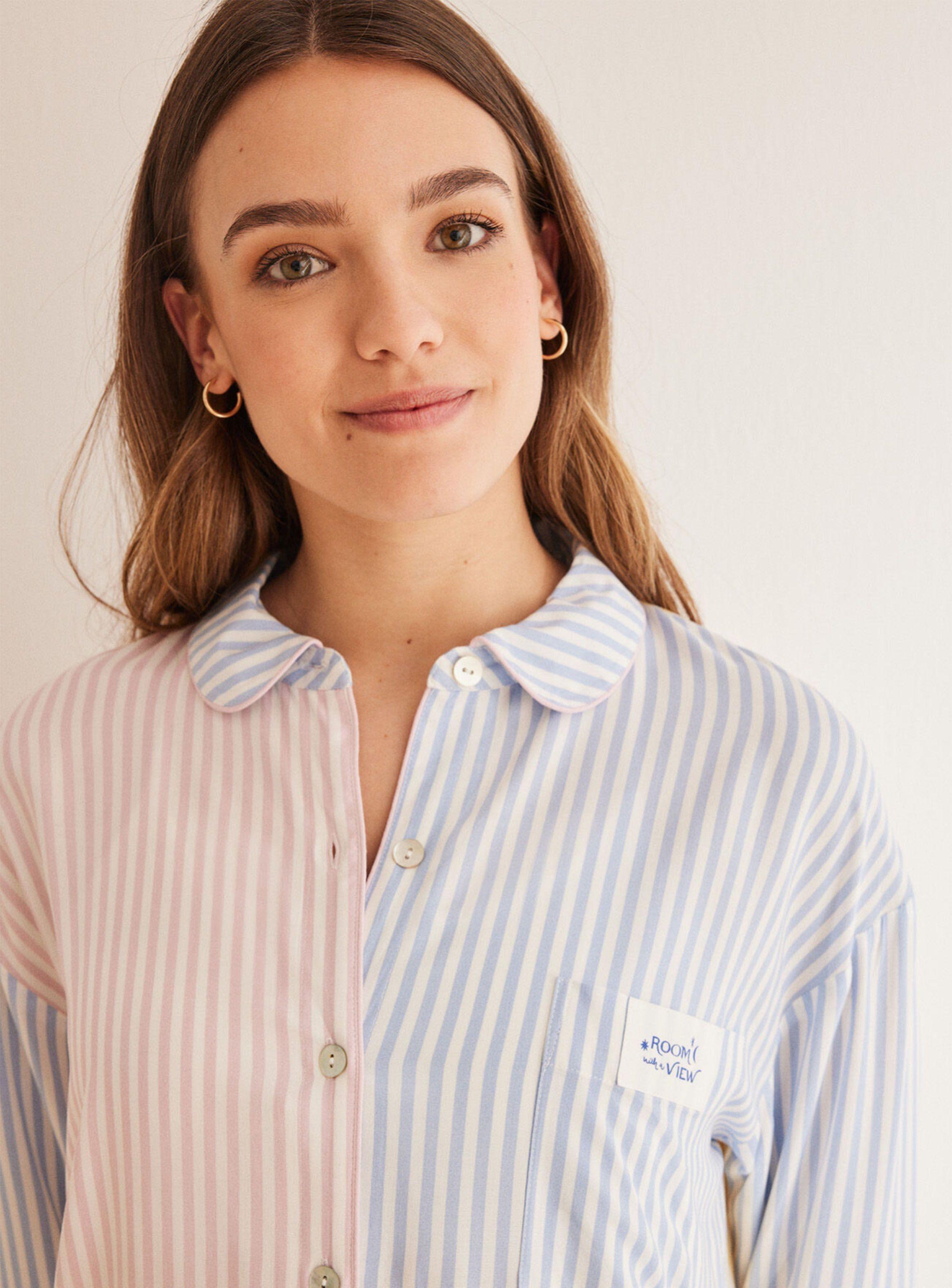 Camisa de Dormir Viscosa Multicolor Rayas-2