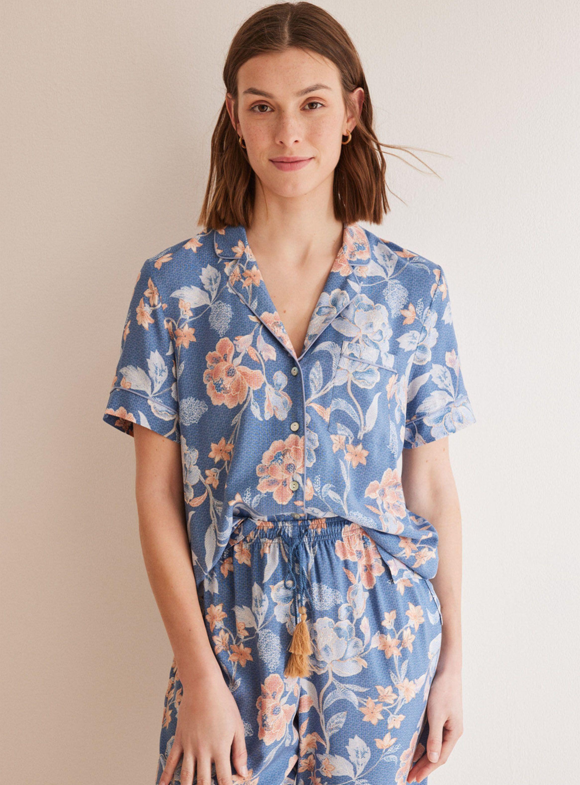 Pijama Camisero Capri Flores-1