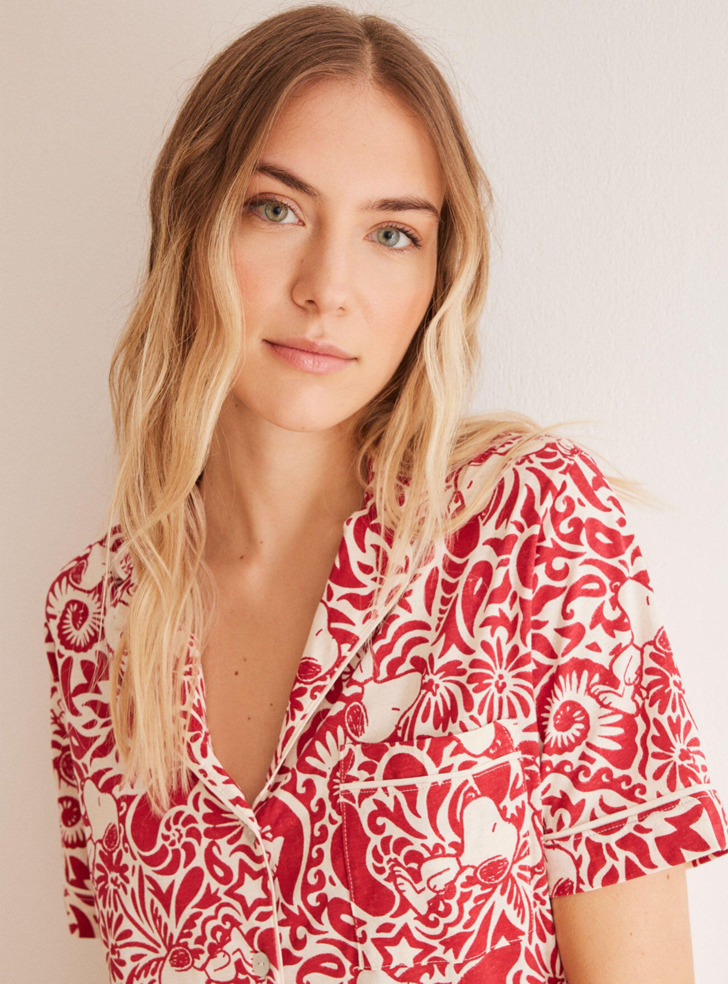 Pijama Camisero Conchas Algodón-2