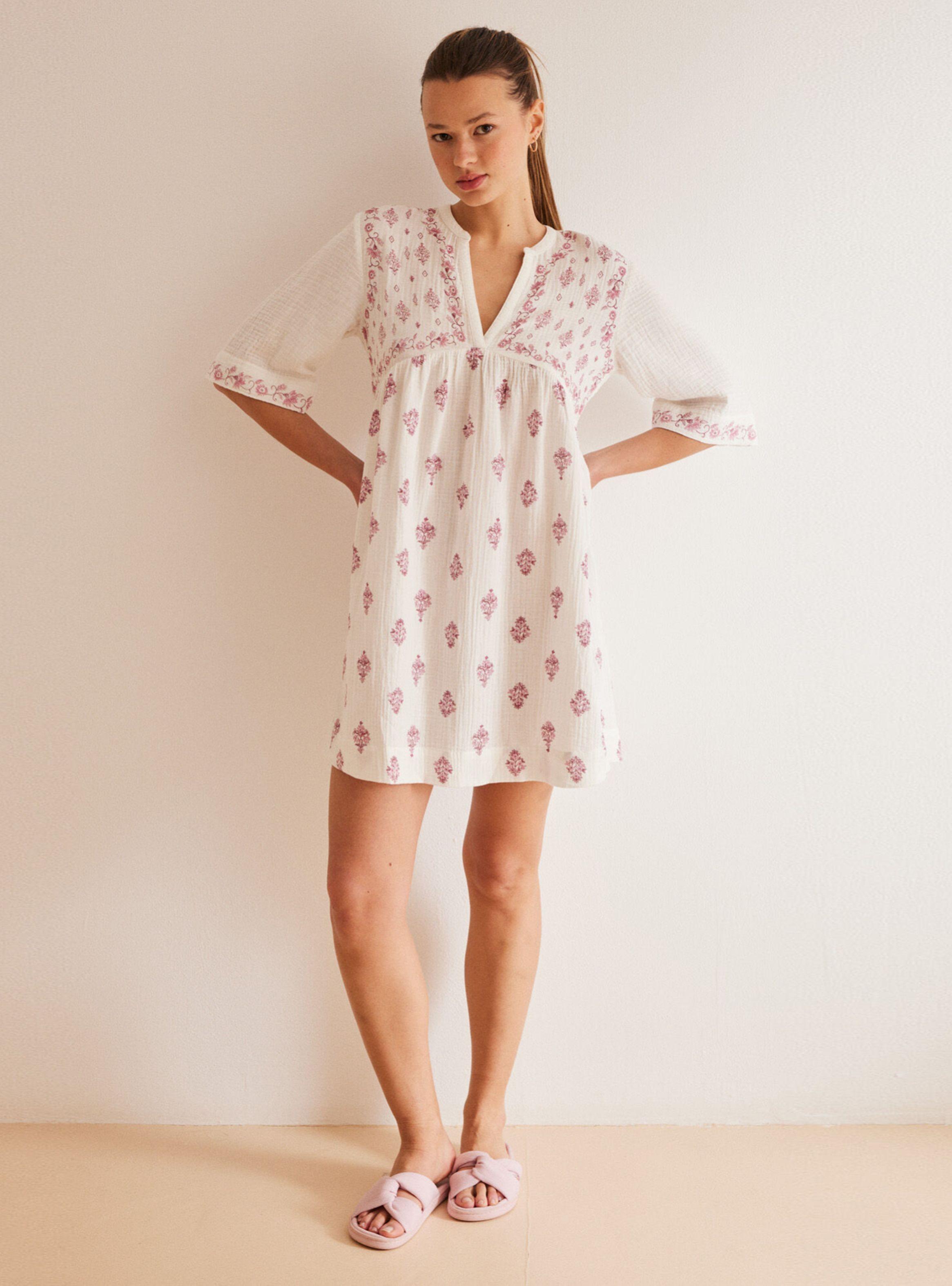 Vestido Camisola Estampado Boho-3