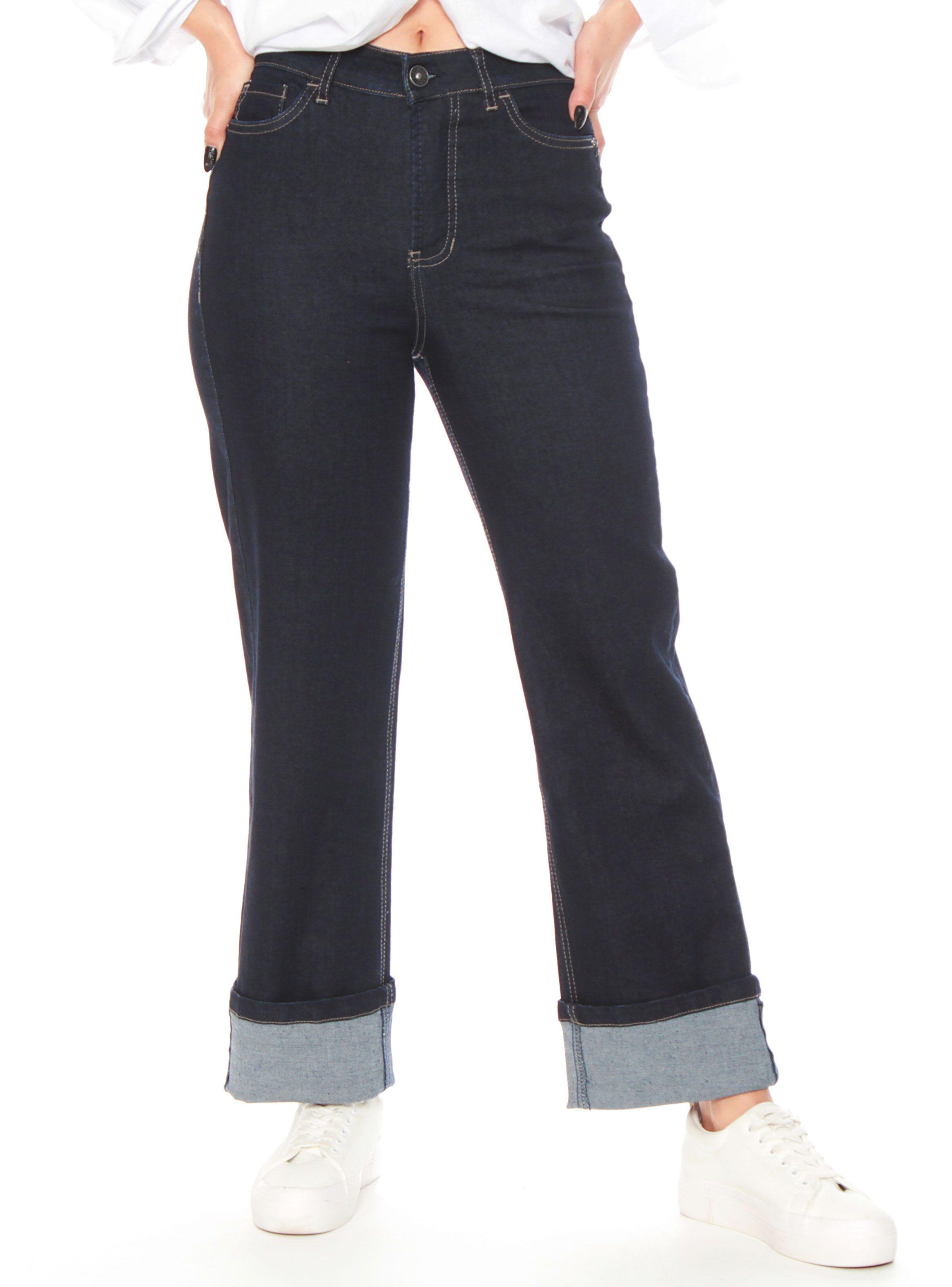 Jeans Recto Tiro Alto Basta Roll Up Push Up Secret-0