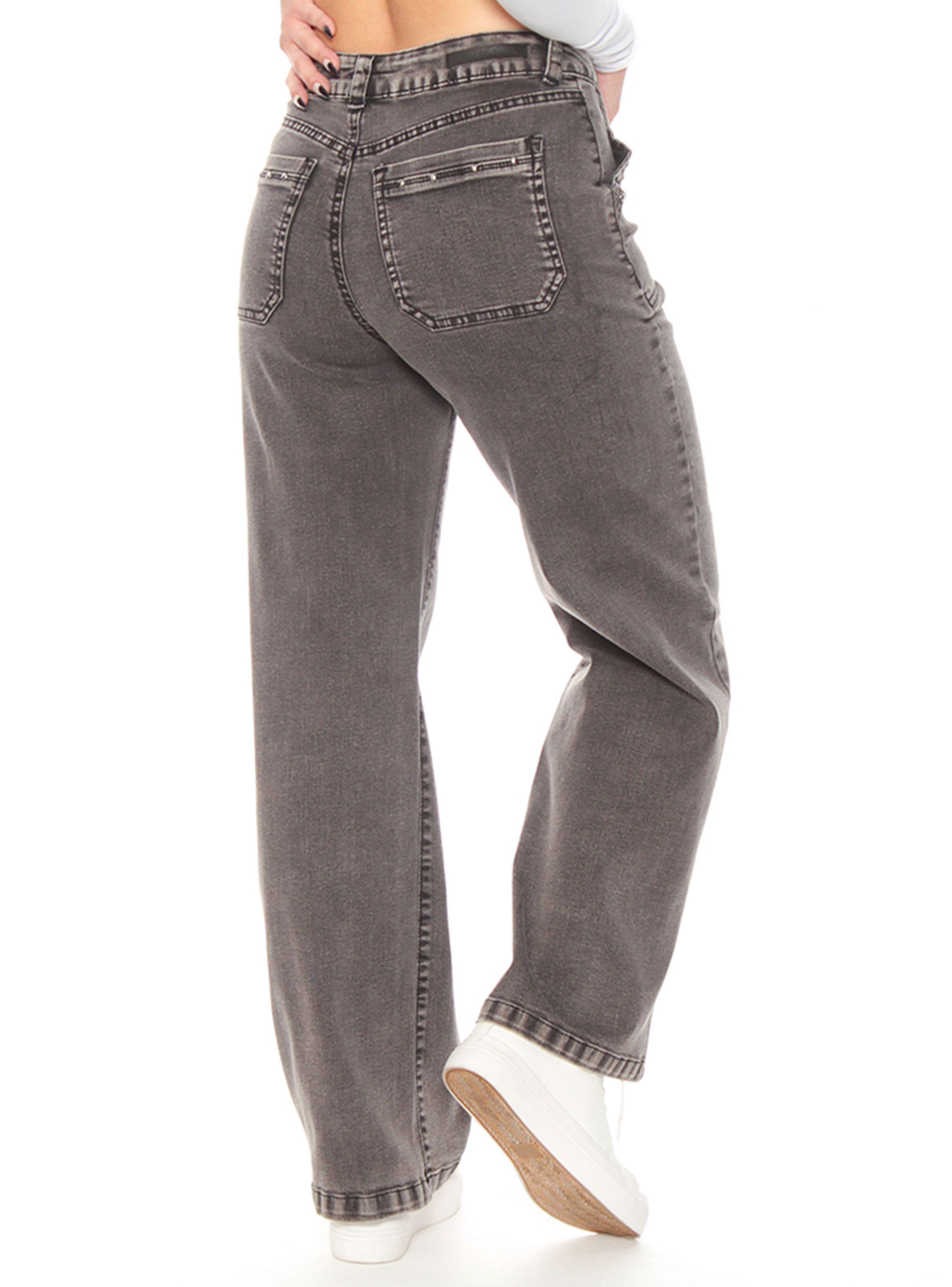 Jeans Cargo Wide Plata Tiro Alto Pretina-1