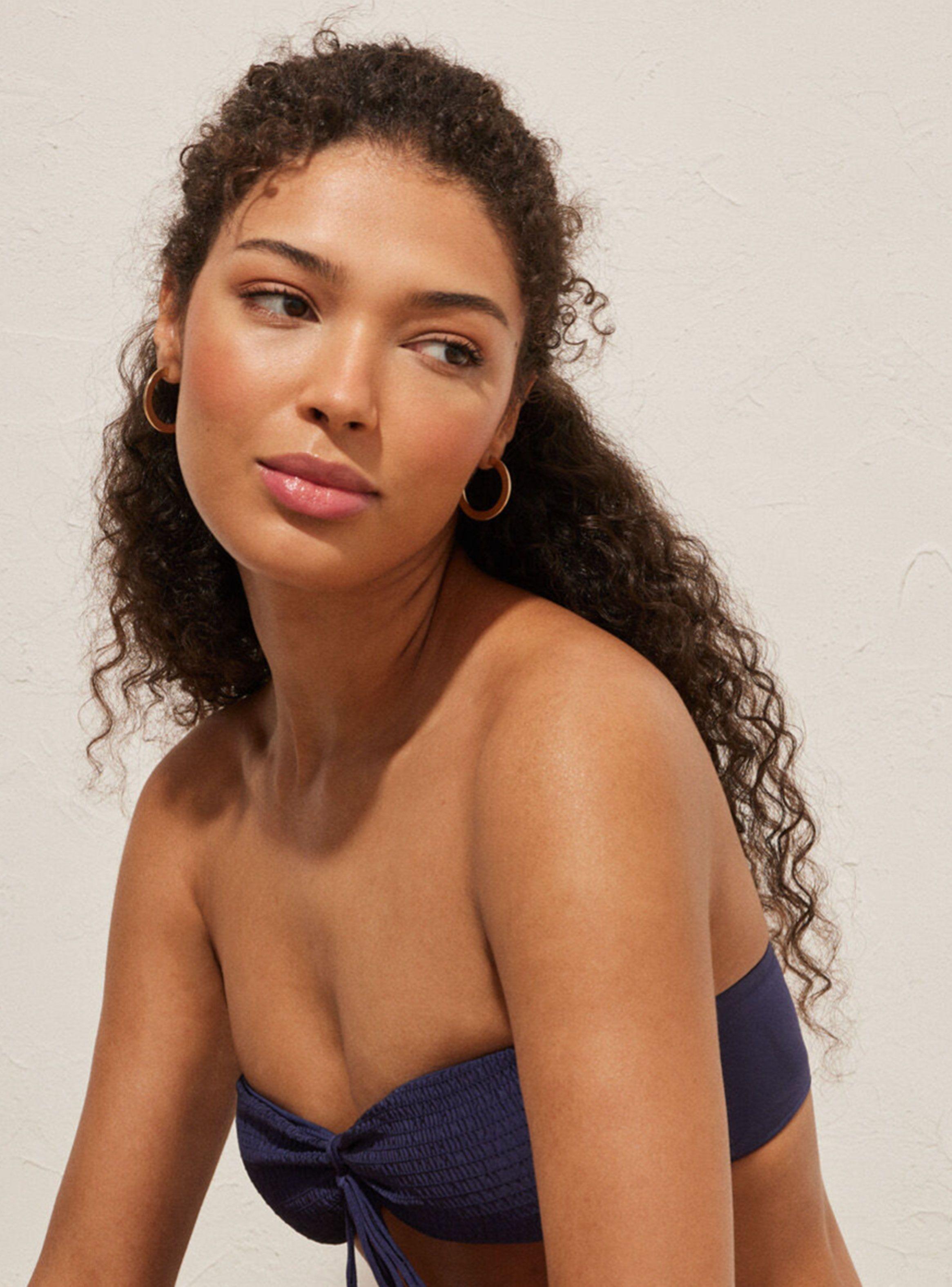 Top Bikini Bandeau Flecos Marino-2