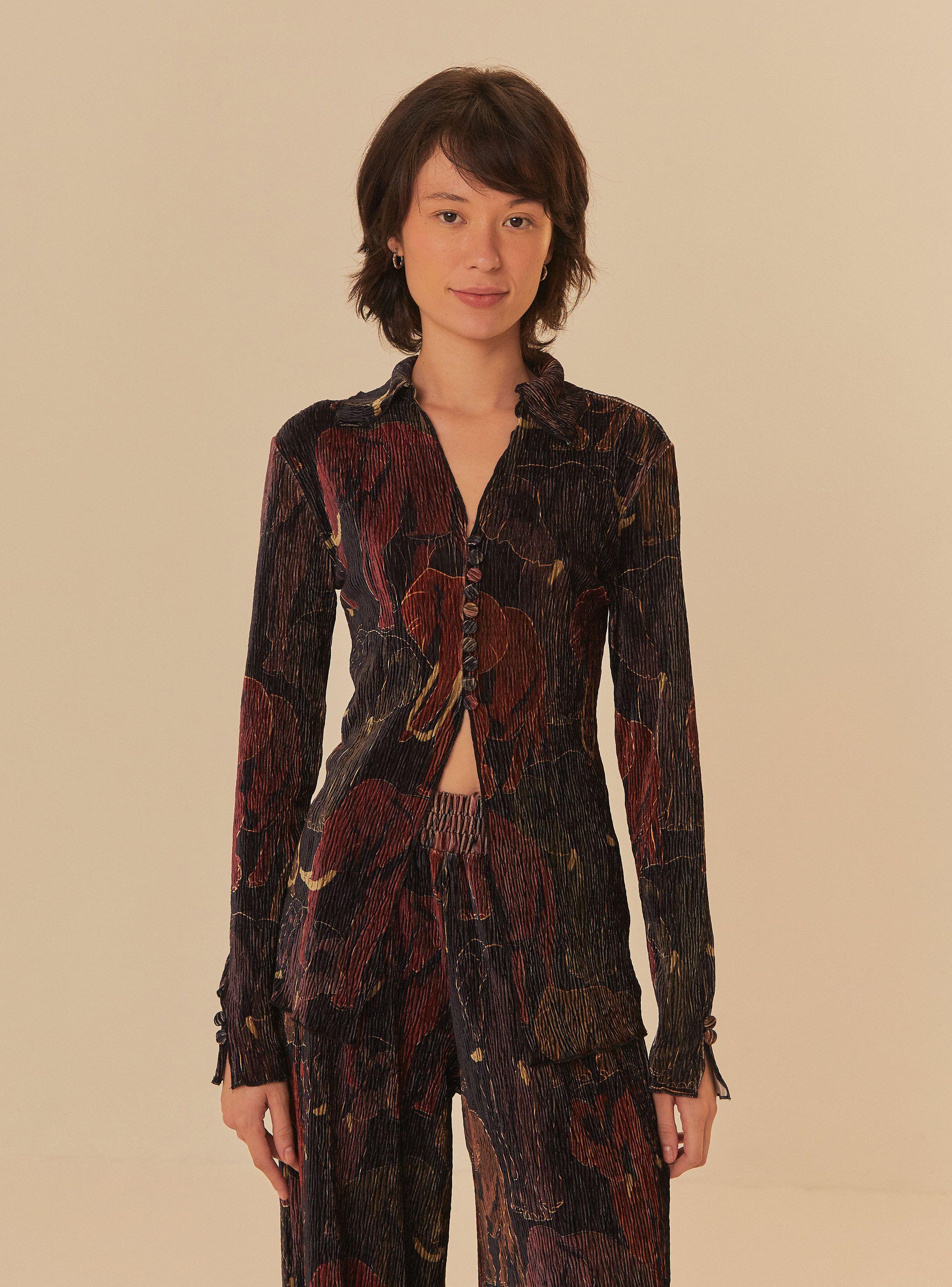 Blusa con Botones Efecto Arrugada-0