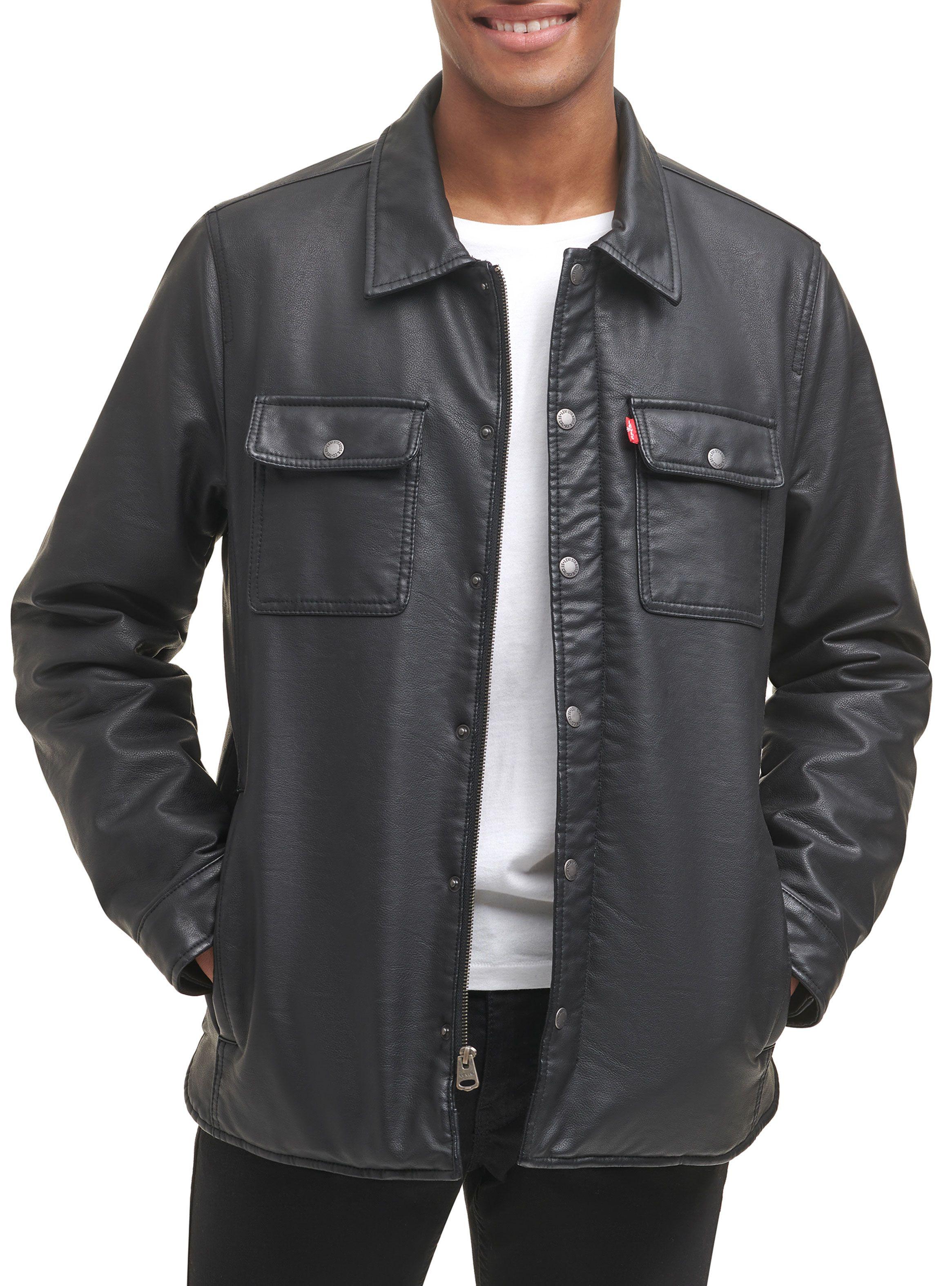 Chaqueta Casual Cuero Botones Plata-0