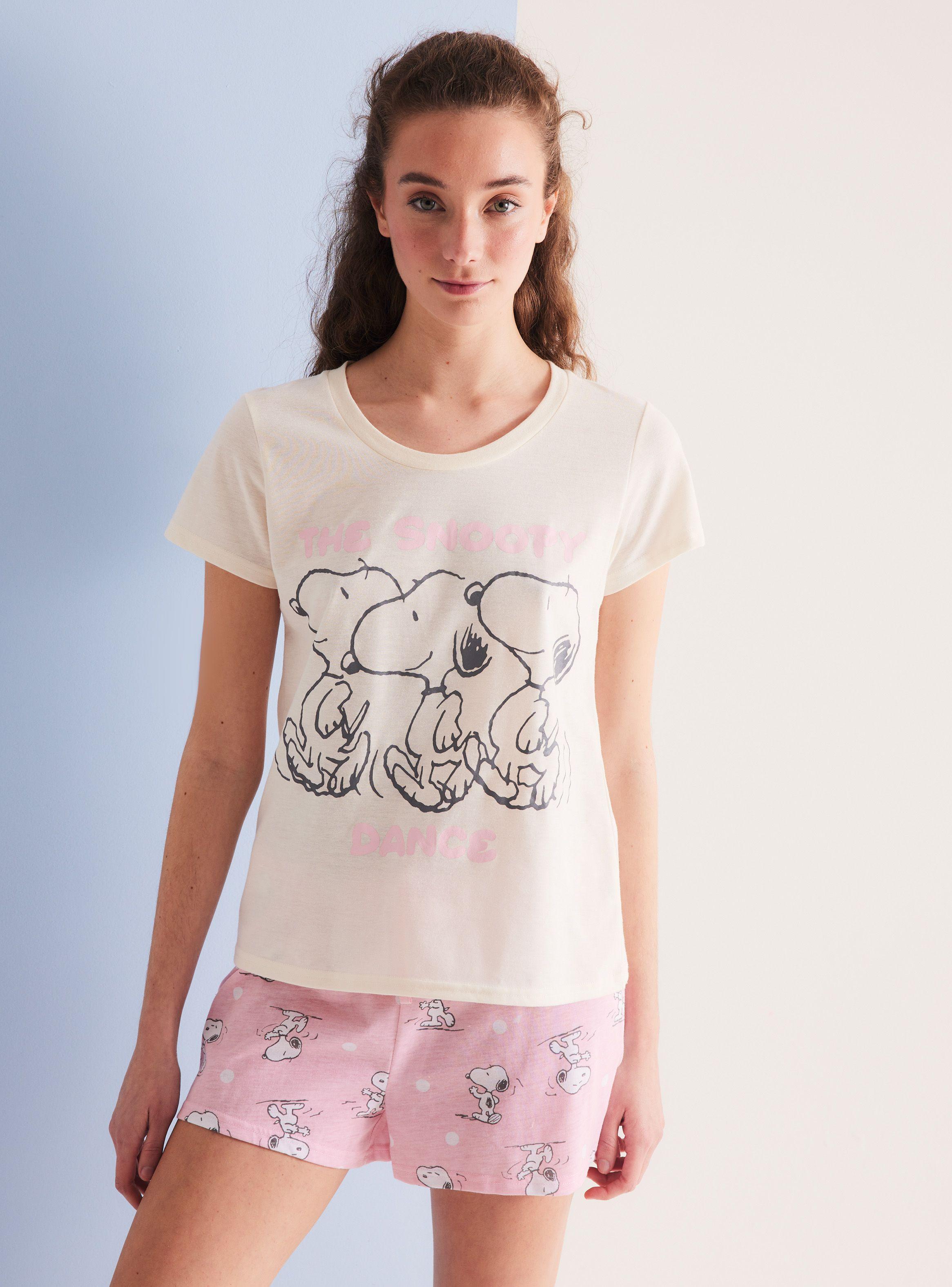 Pijama Corto Snoopy Estampado-0