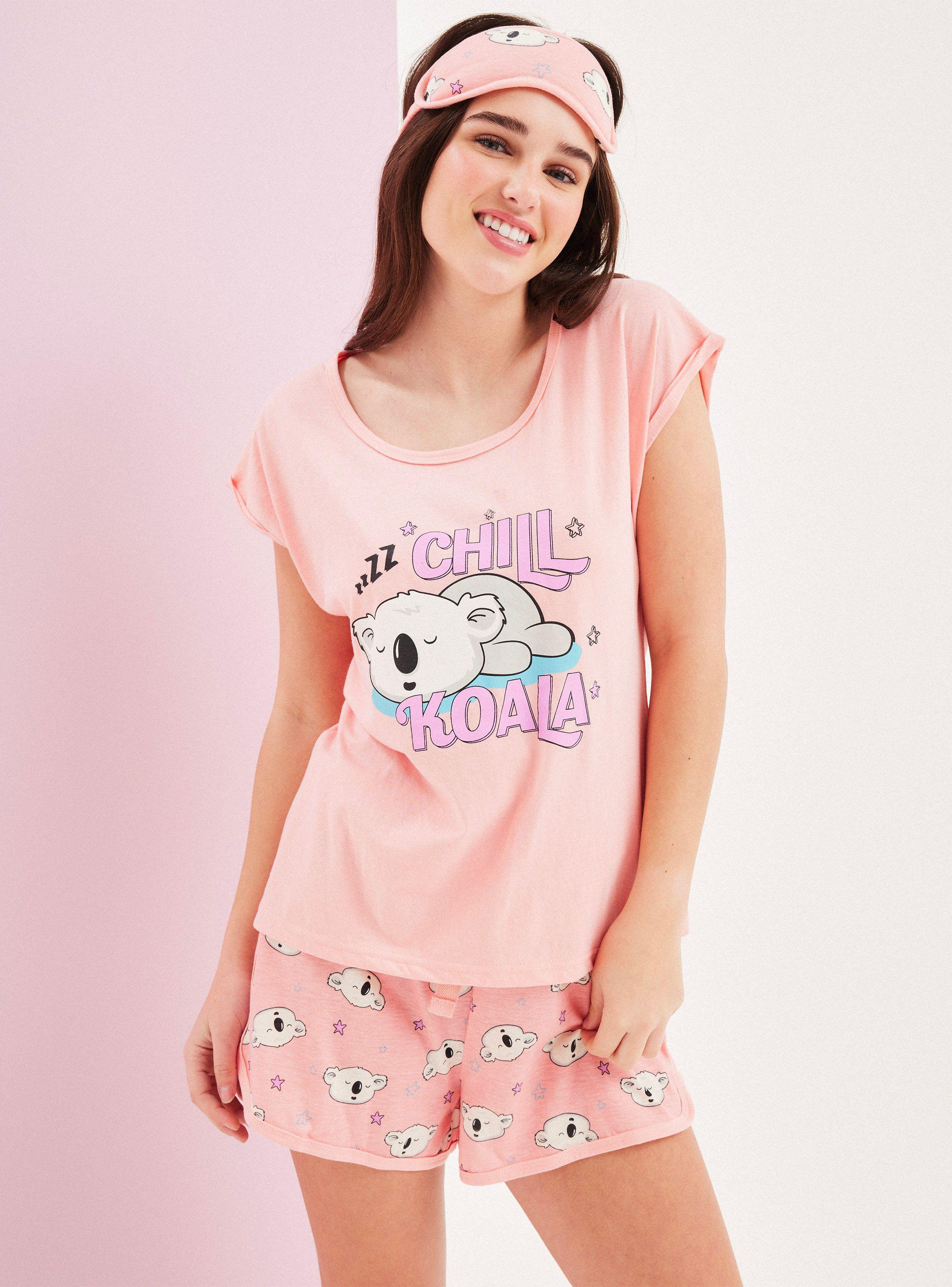 Pijama Estampado Antifaz de Regalo en Caja-0