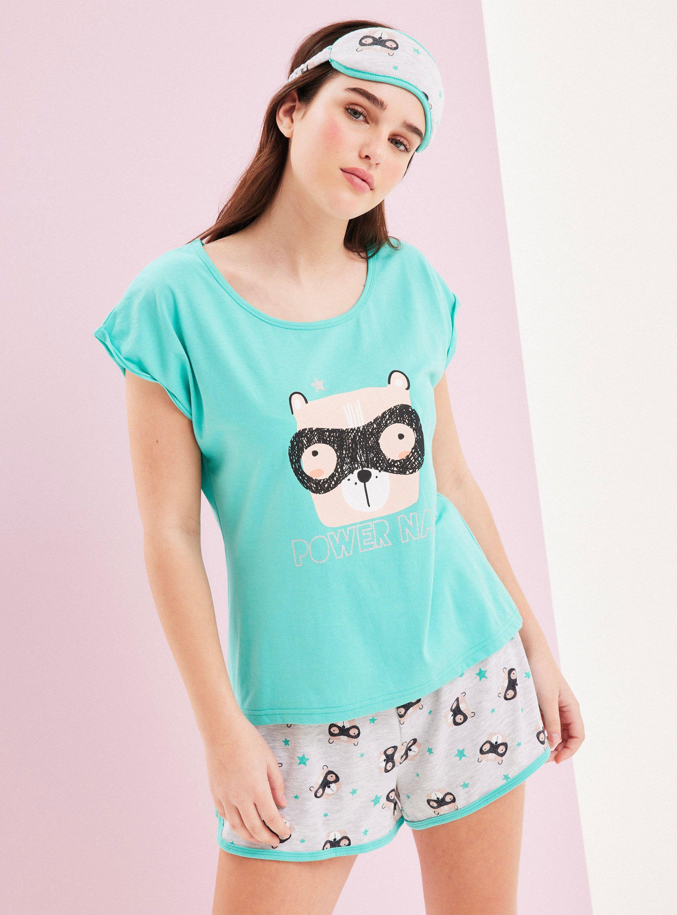 Pijama Estampado Antifaz de Regalo en Caja-0
