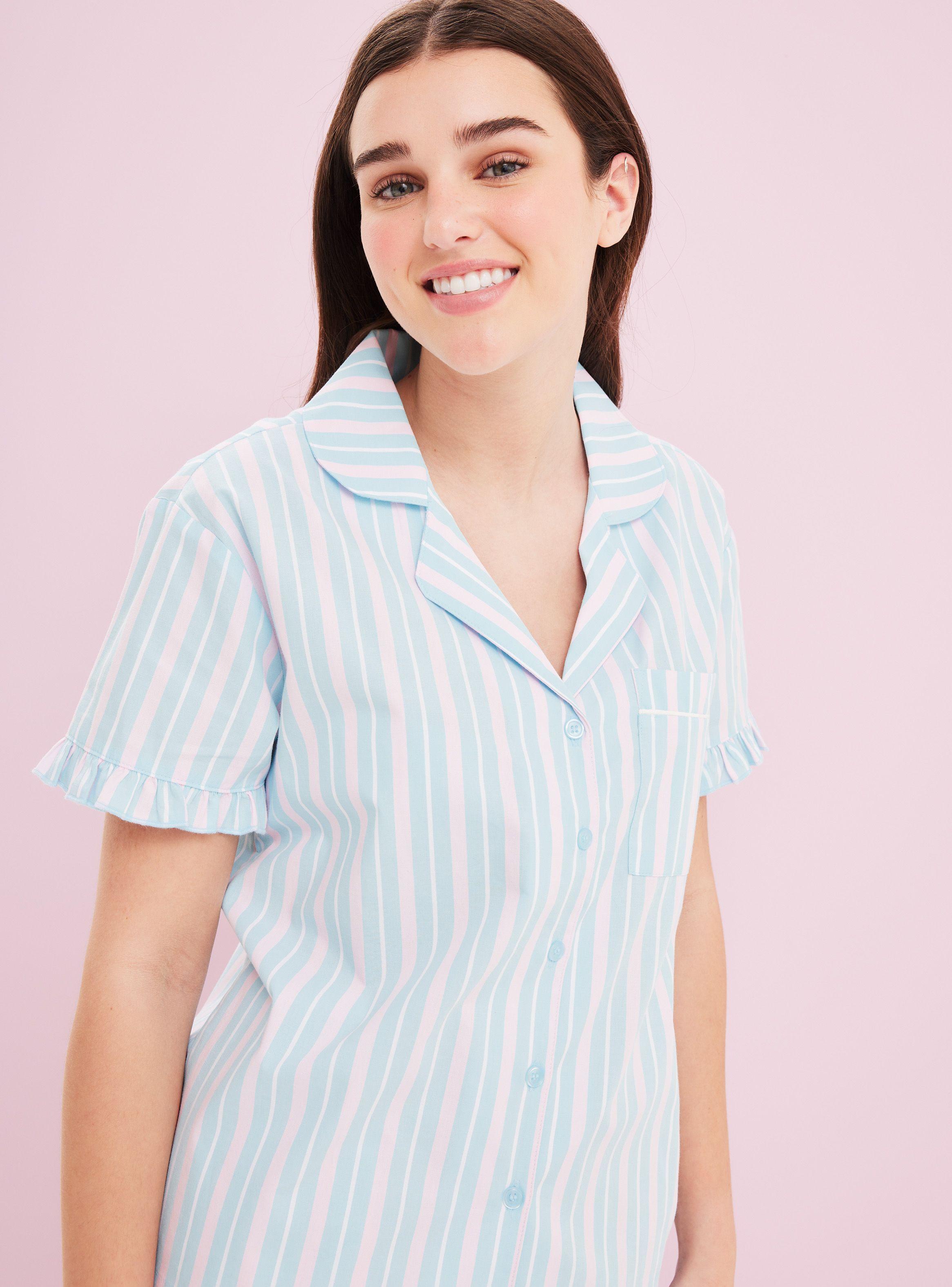 Pijama Camisero Full Print Romántico con Vuelos-2