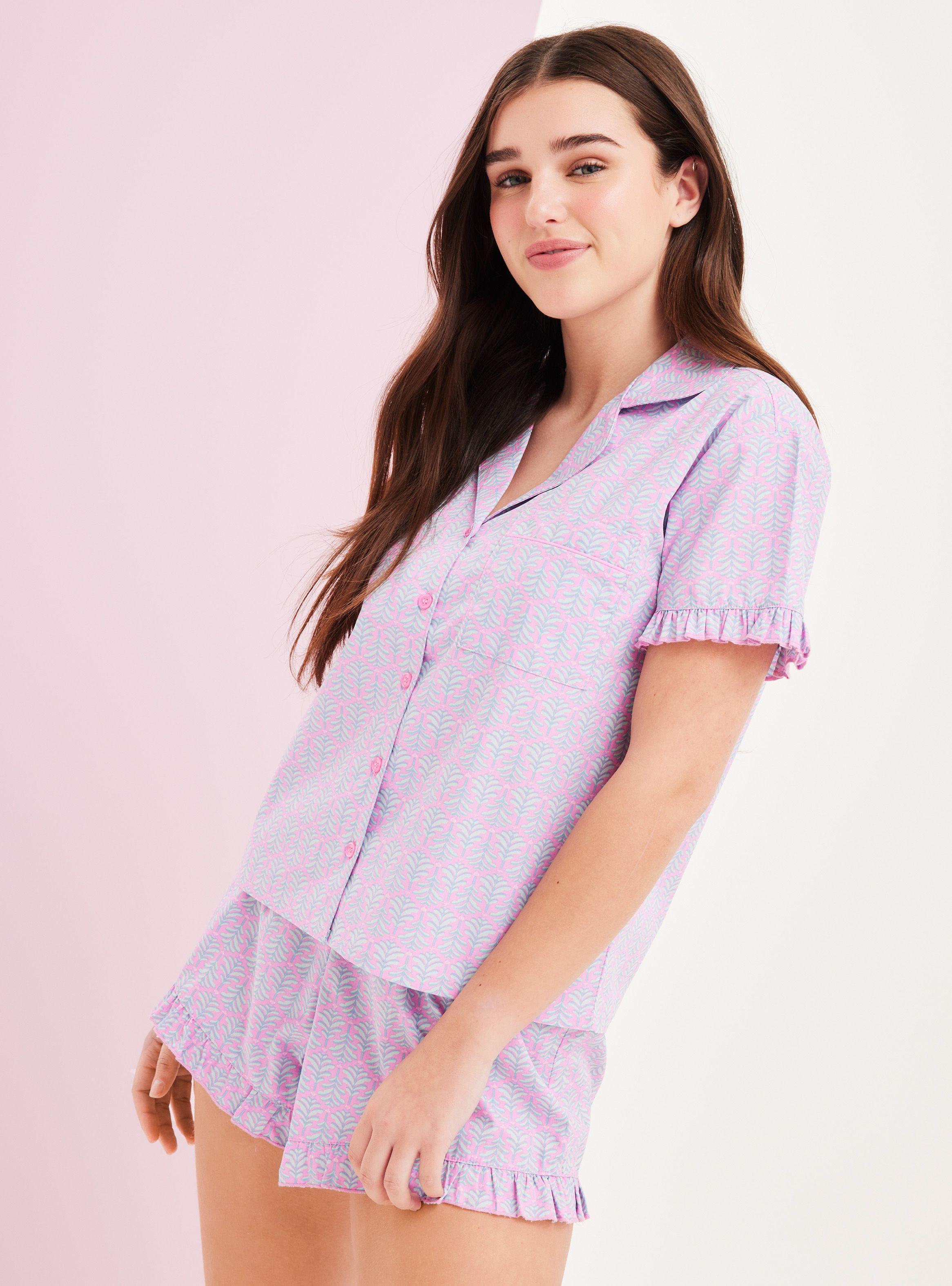 Pijama Camisero Full Print Romántico con Vuelos-0