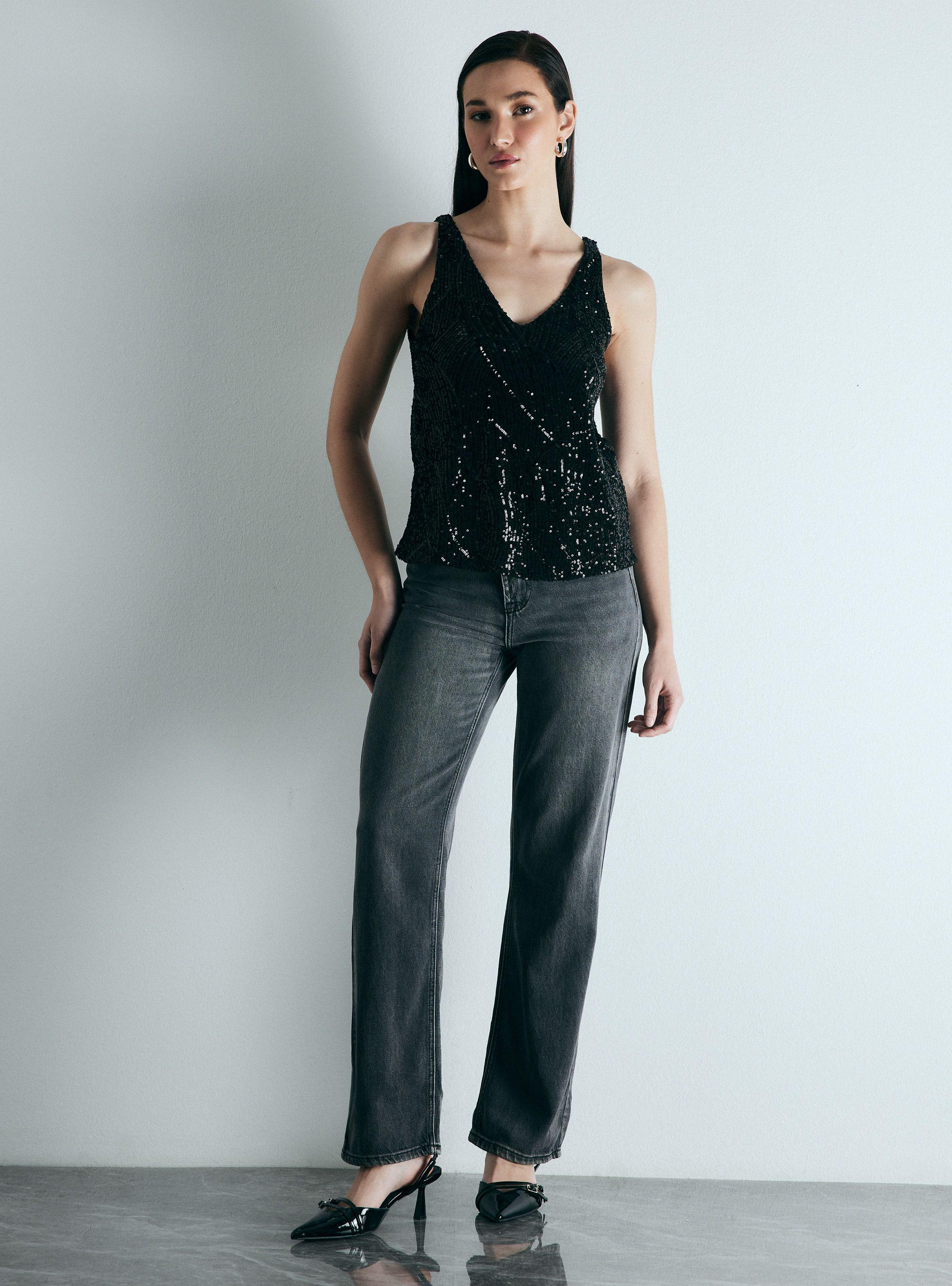 Blusa Doble Capa con Lentejuelas-4