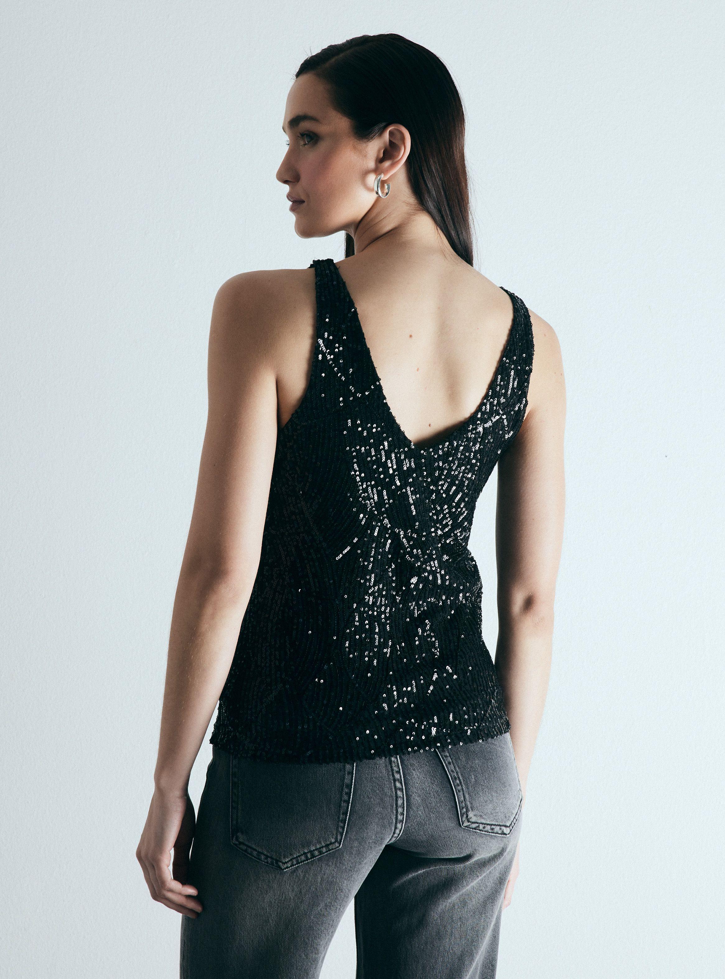 Blusa Doble Capa con Lentejuelas-1