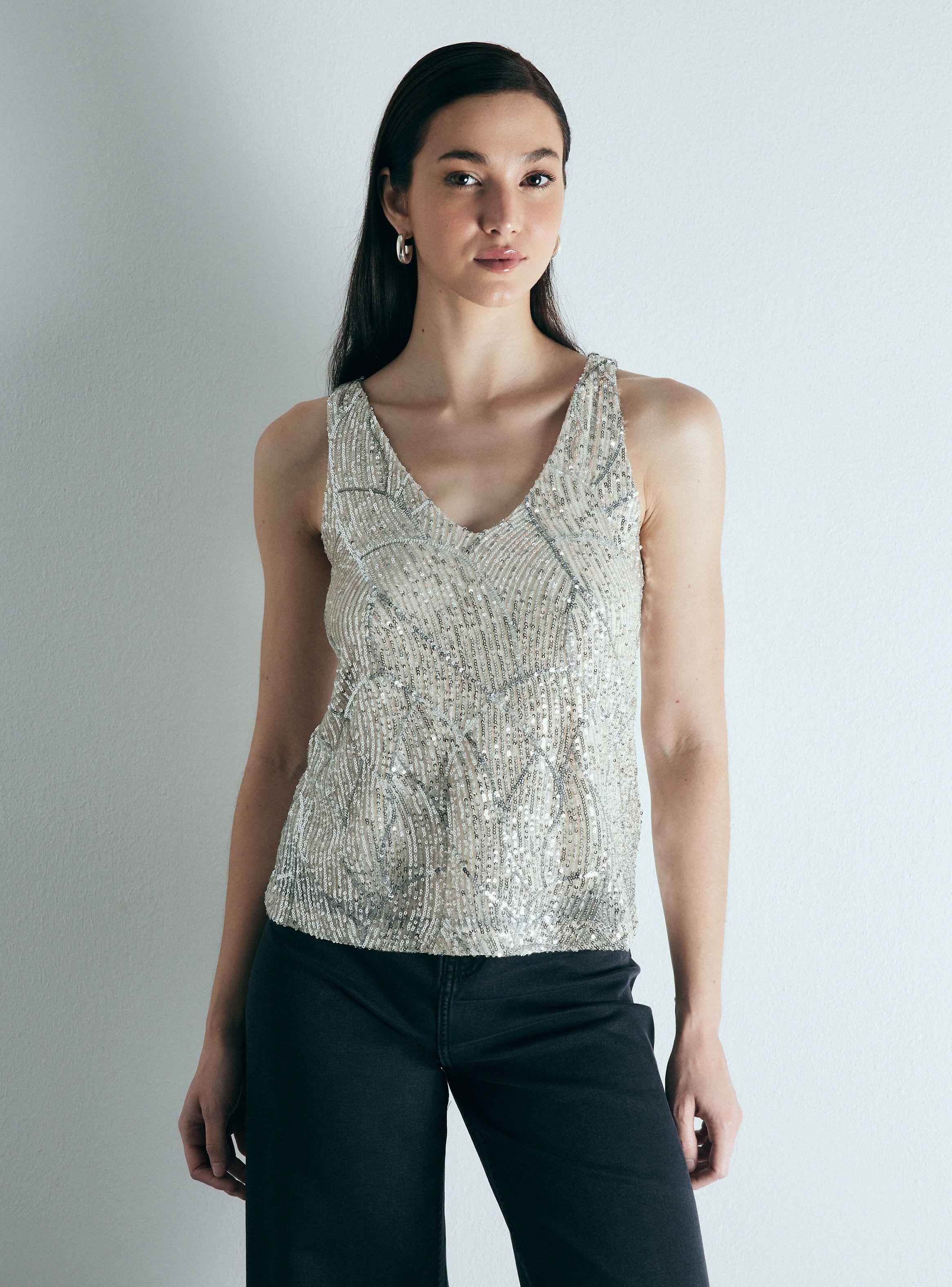 Blusa Doble Capa con Lentejuelas-0