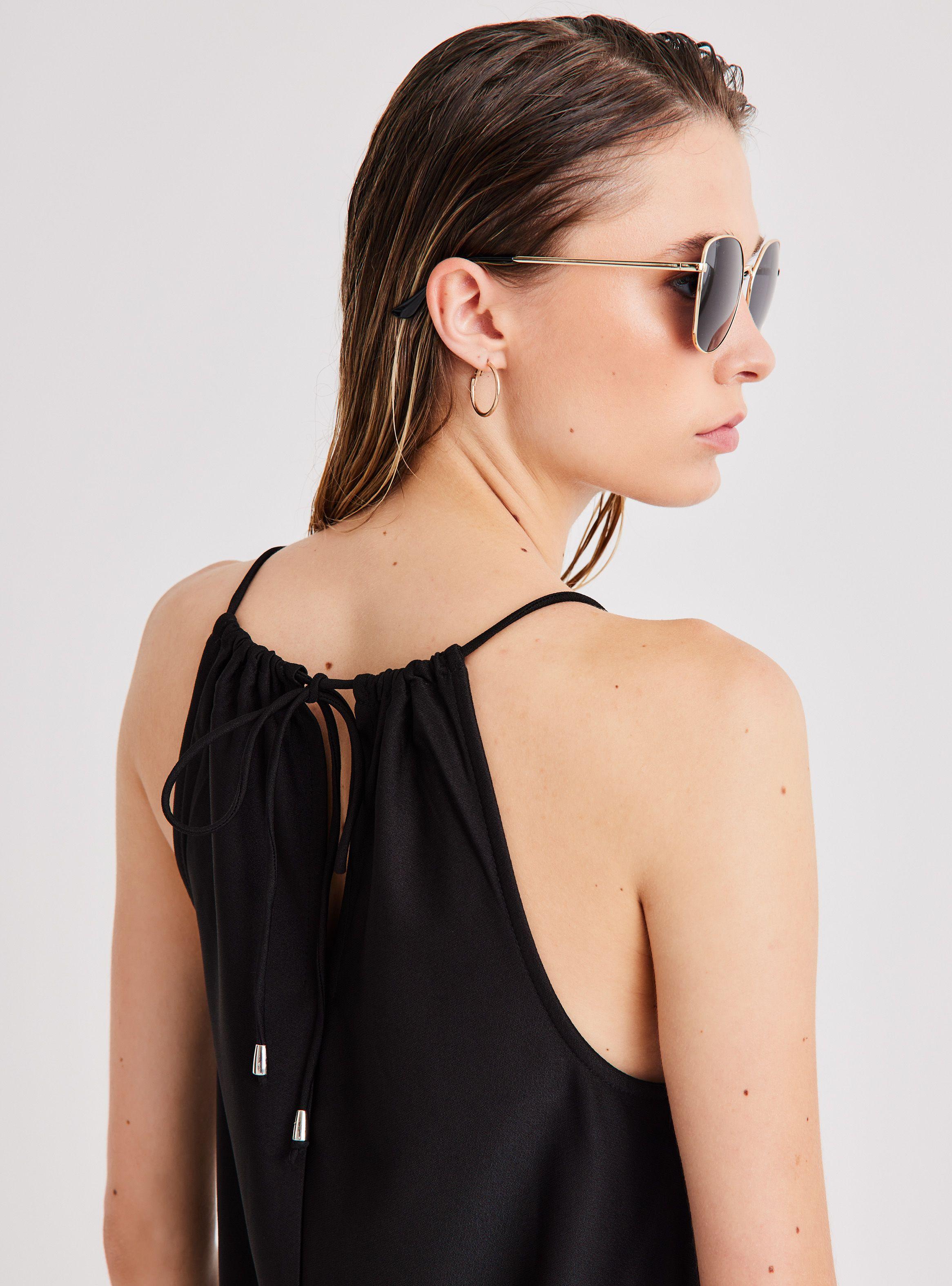 Vestido Básico Corto Cuello Halter-3