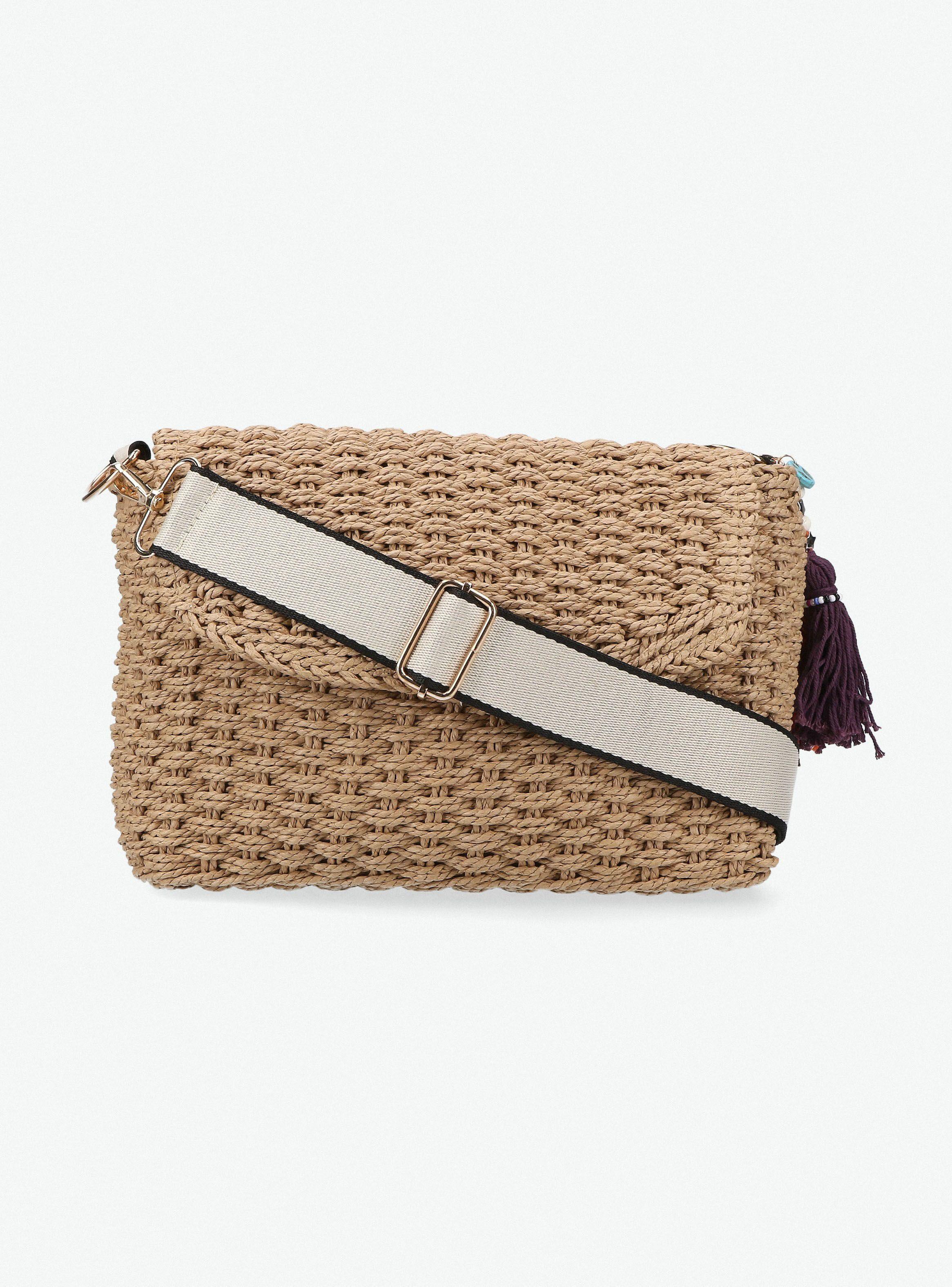 Cartera Raffia con Pompóm-2