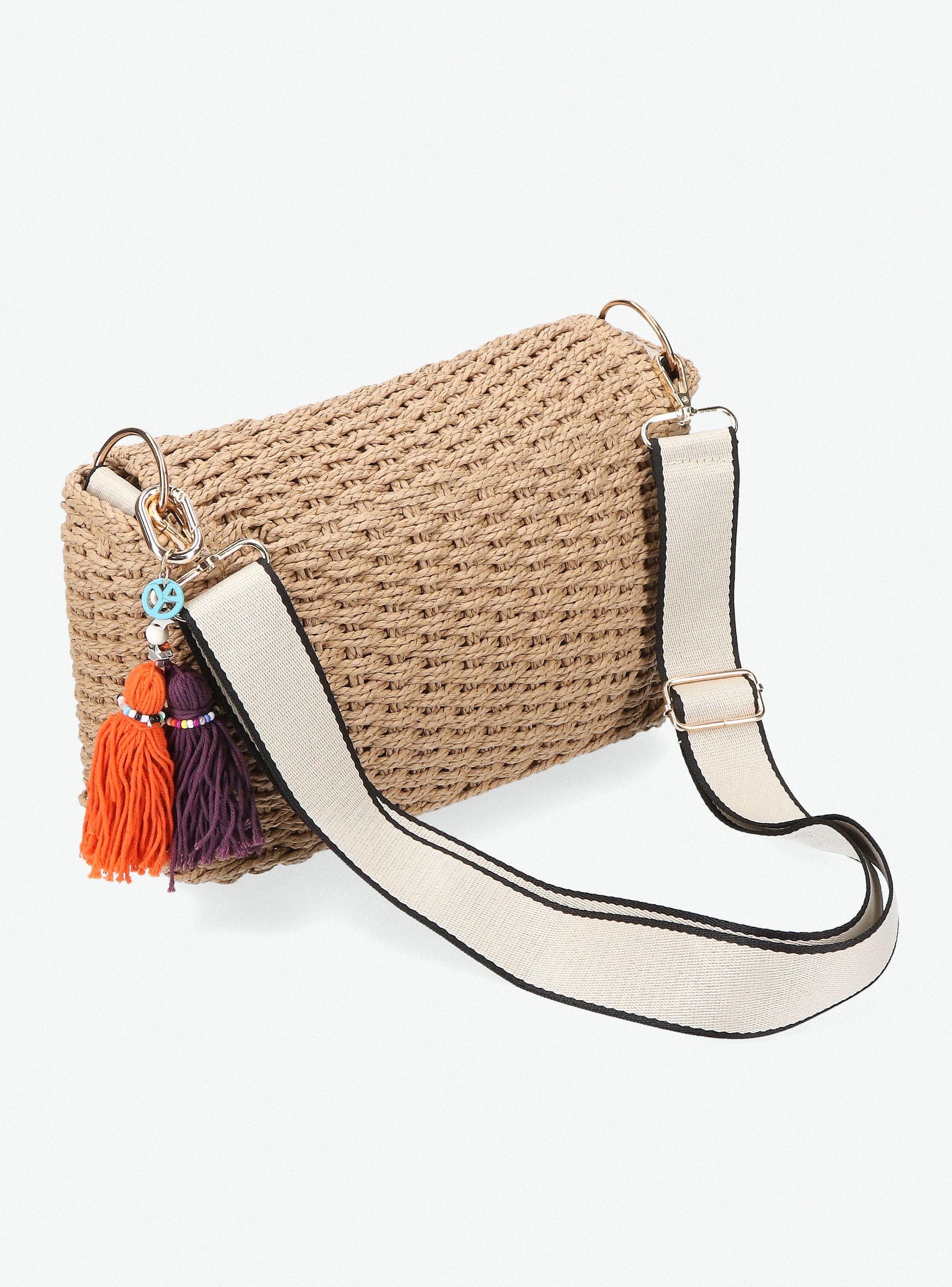 Cartera Raffia con Pompóm-4