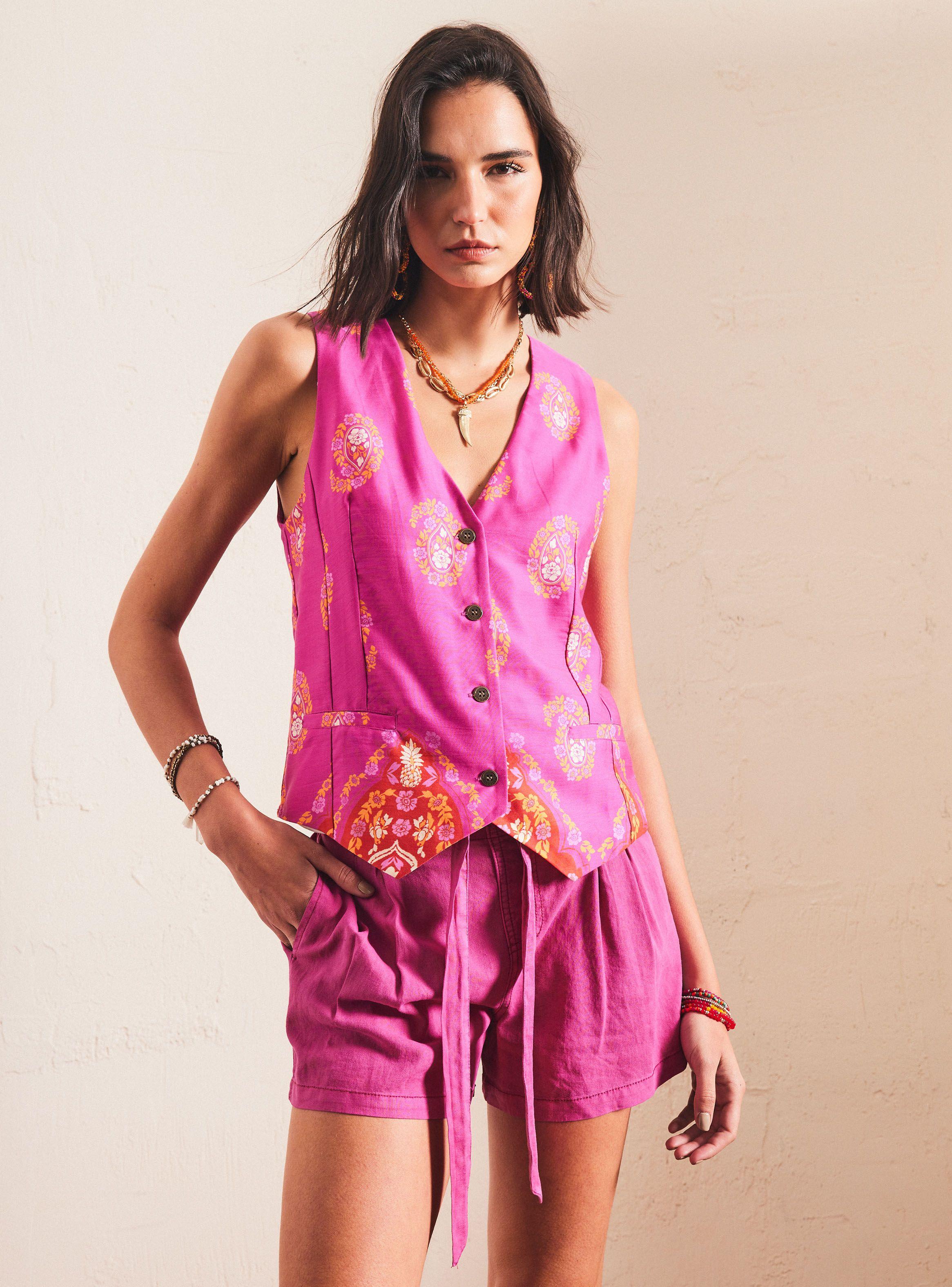 Blusa Tipo Gillet con Botones y Proceso-0