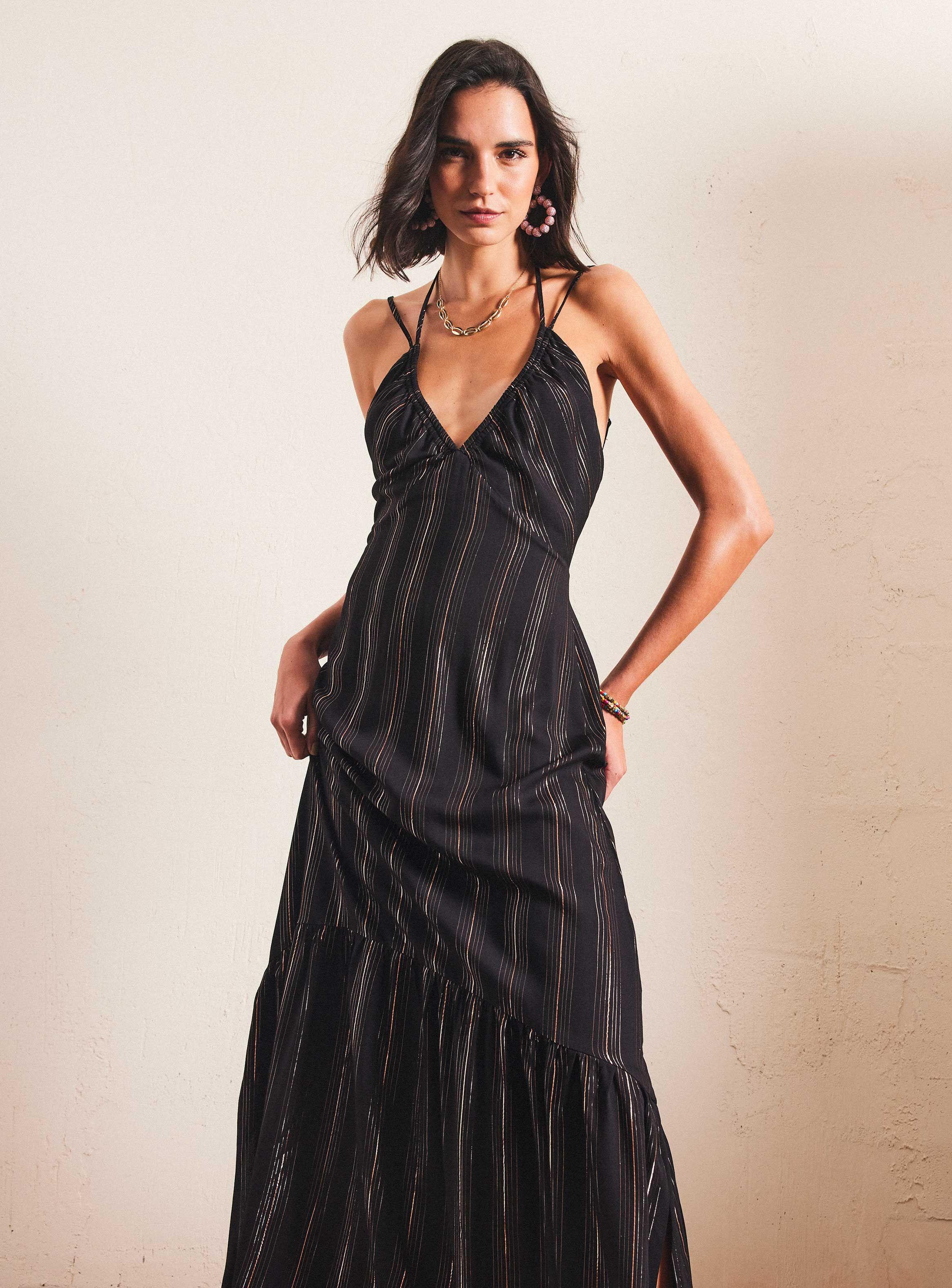 Vestido Tela con Hilos de Lurex-2
