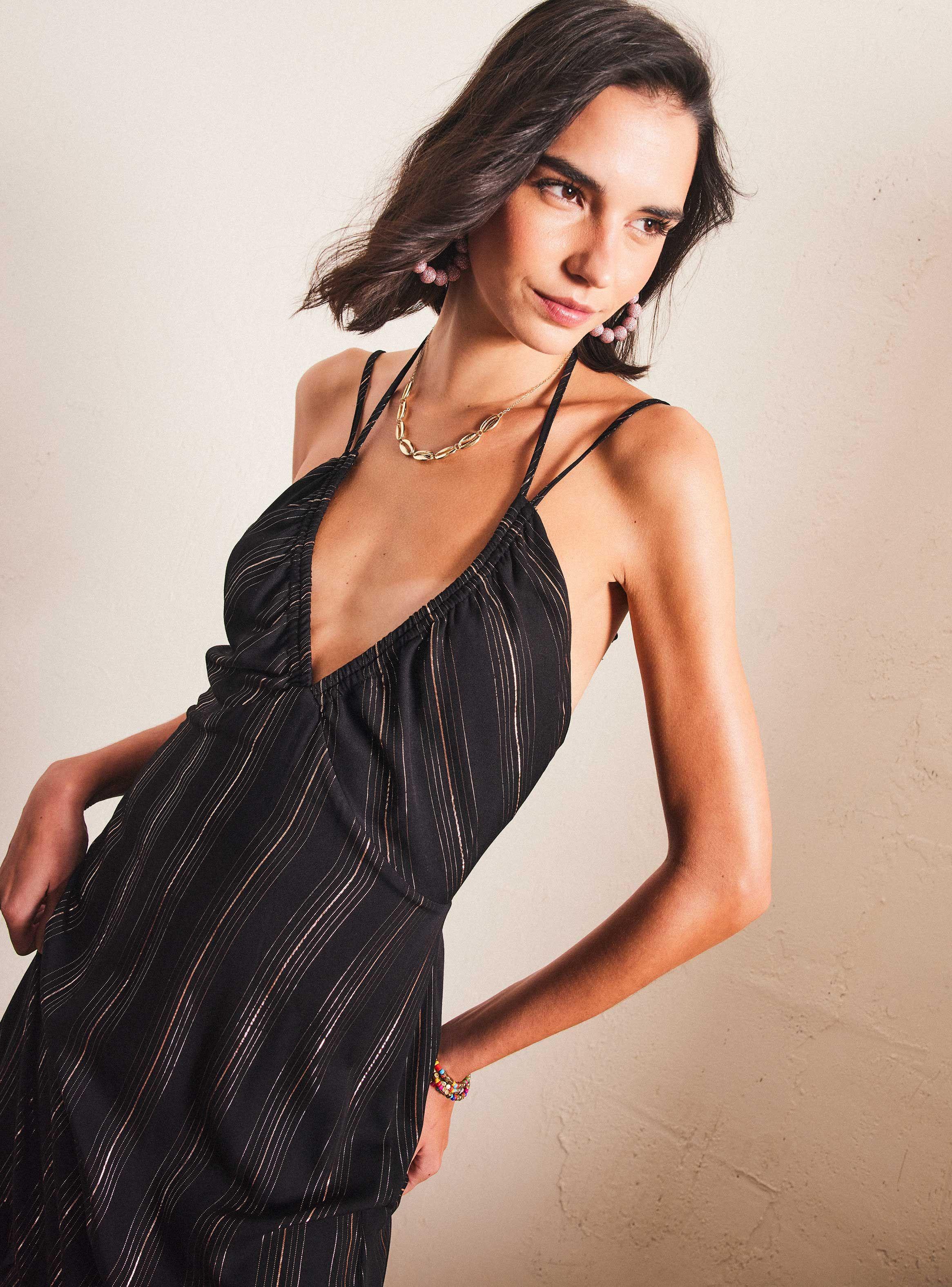 Vestido Tela con Hilos de Lurex-4