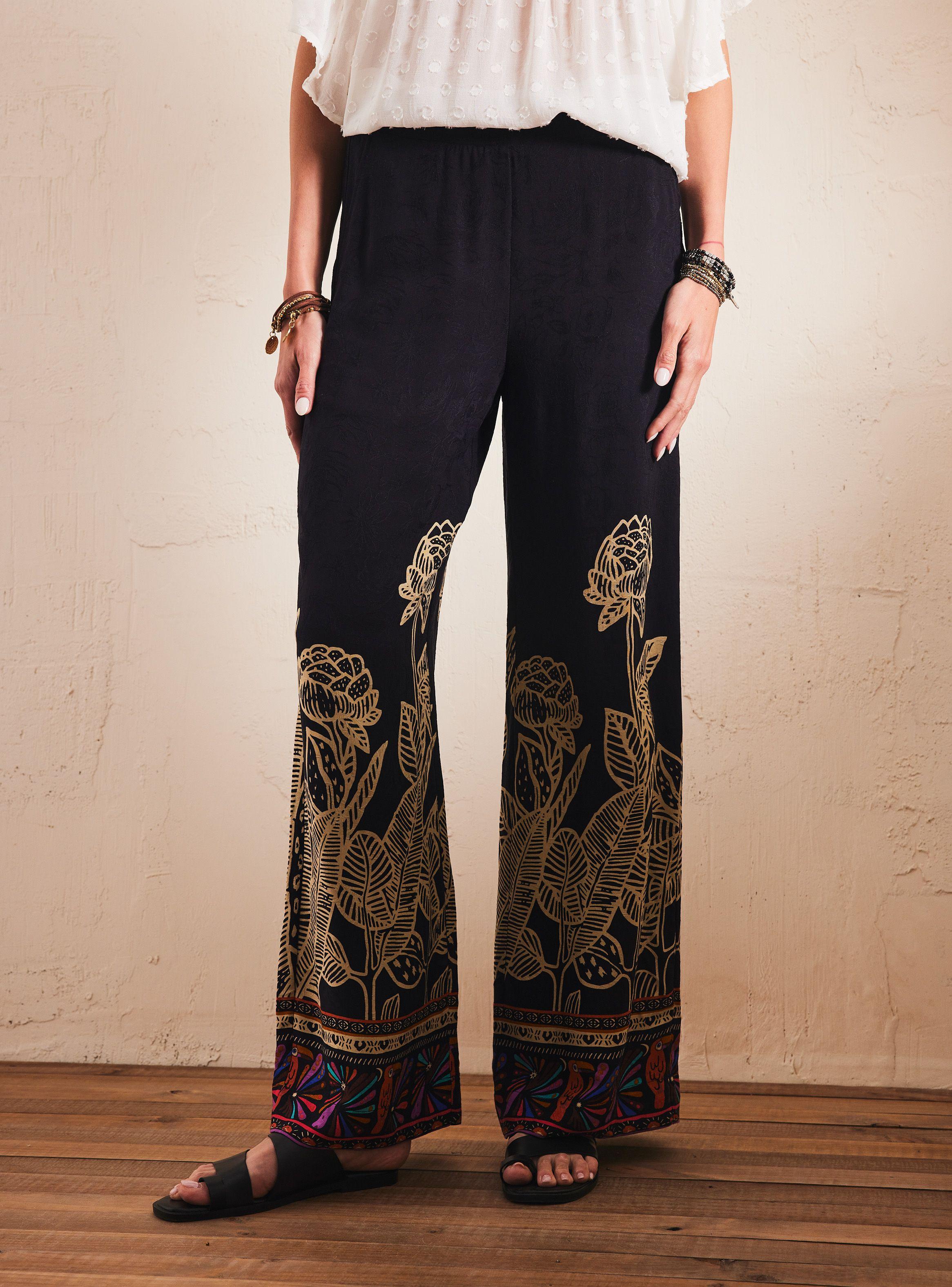 Pantalón Estampado Tipo Tropical-0