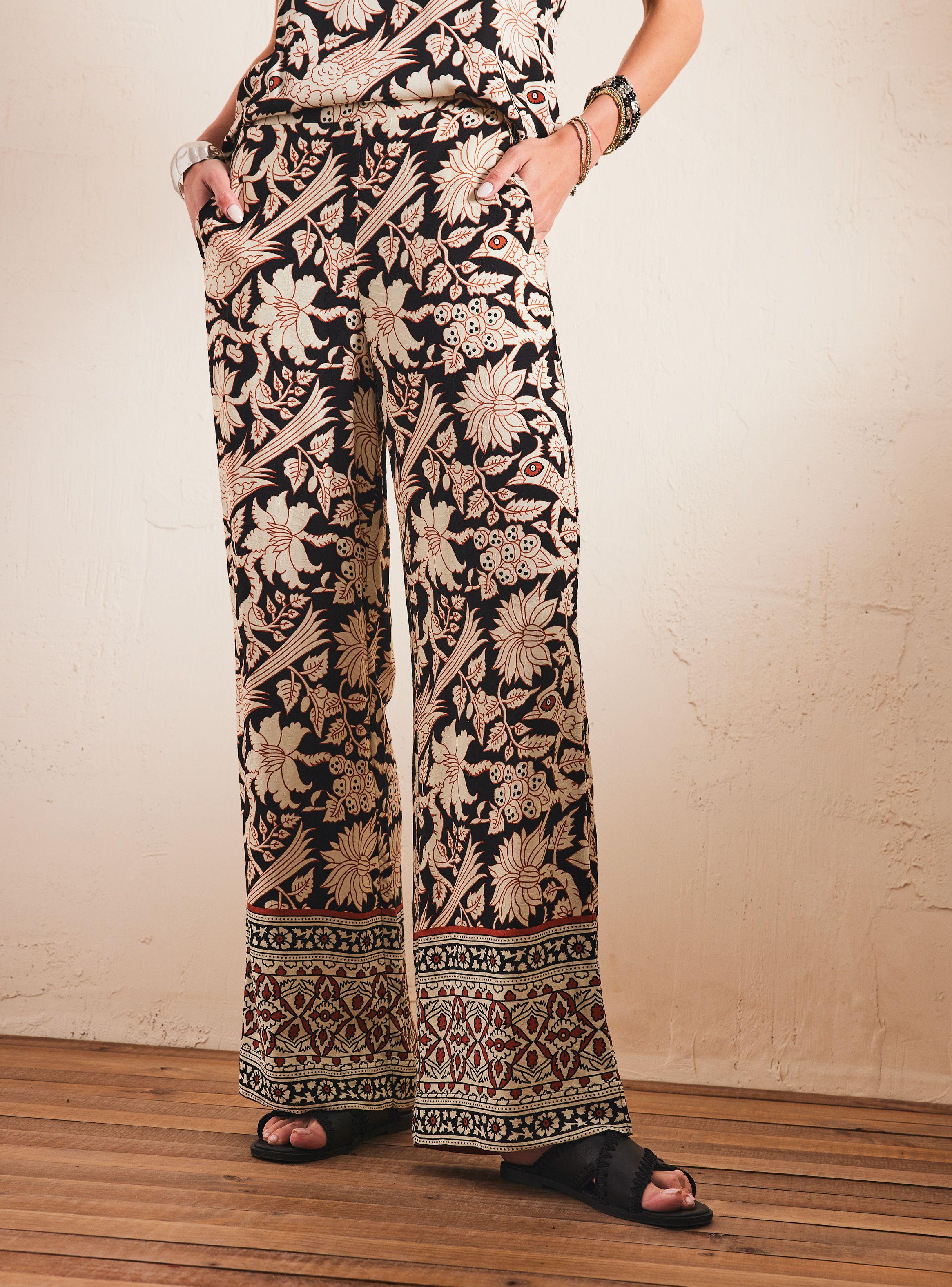 Pantalón Estampado Tipo Tropical-0