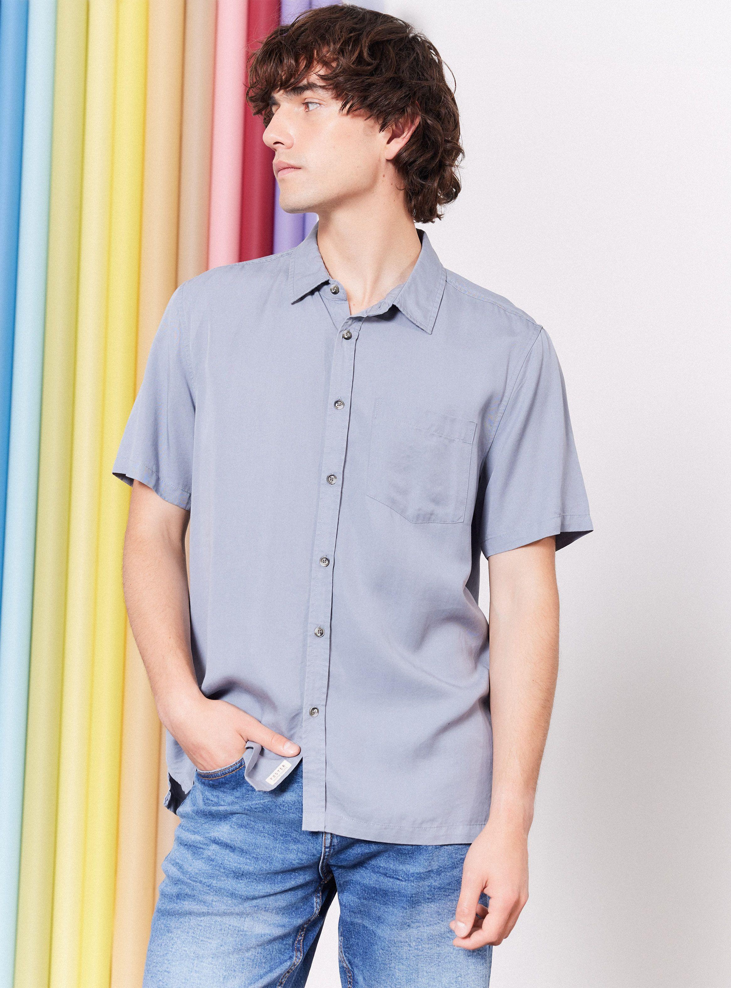 Camisa de Vestir Tencel-0