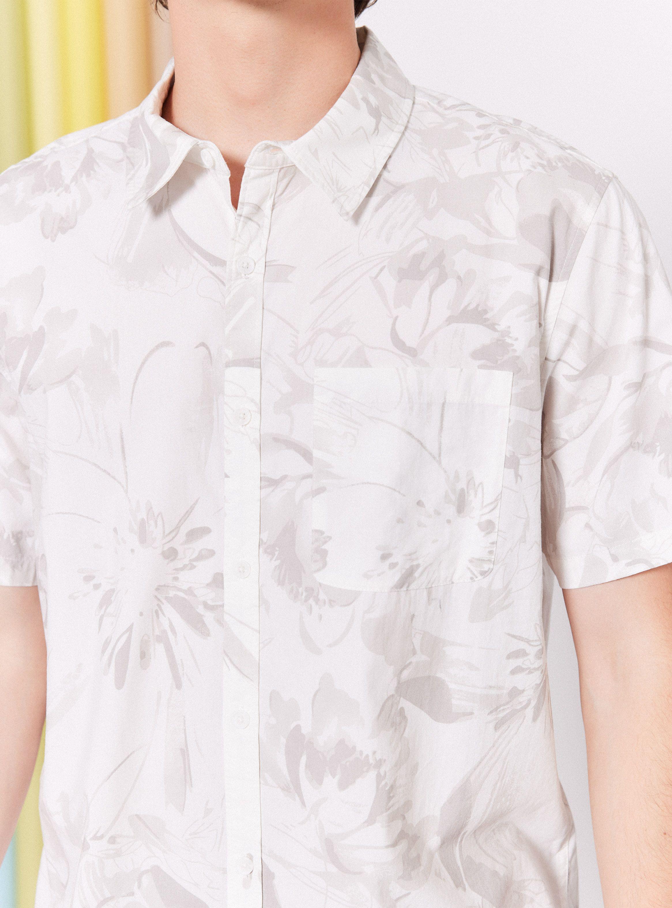 Camisa de Vestir Estampada Algodón-3