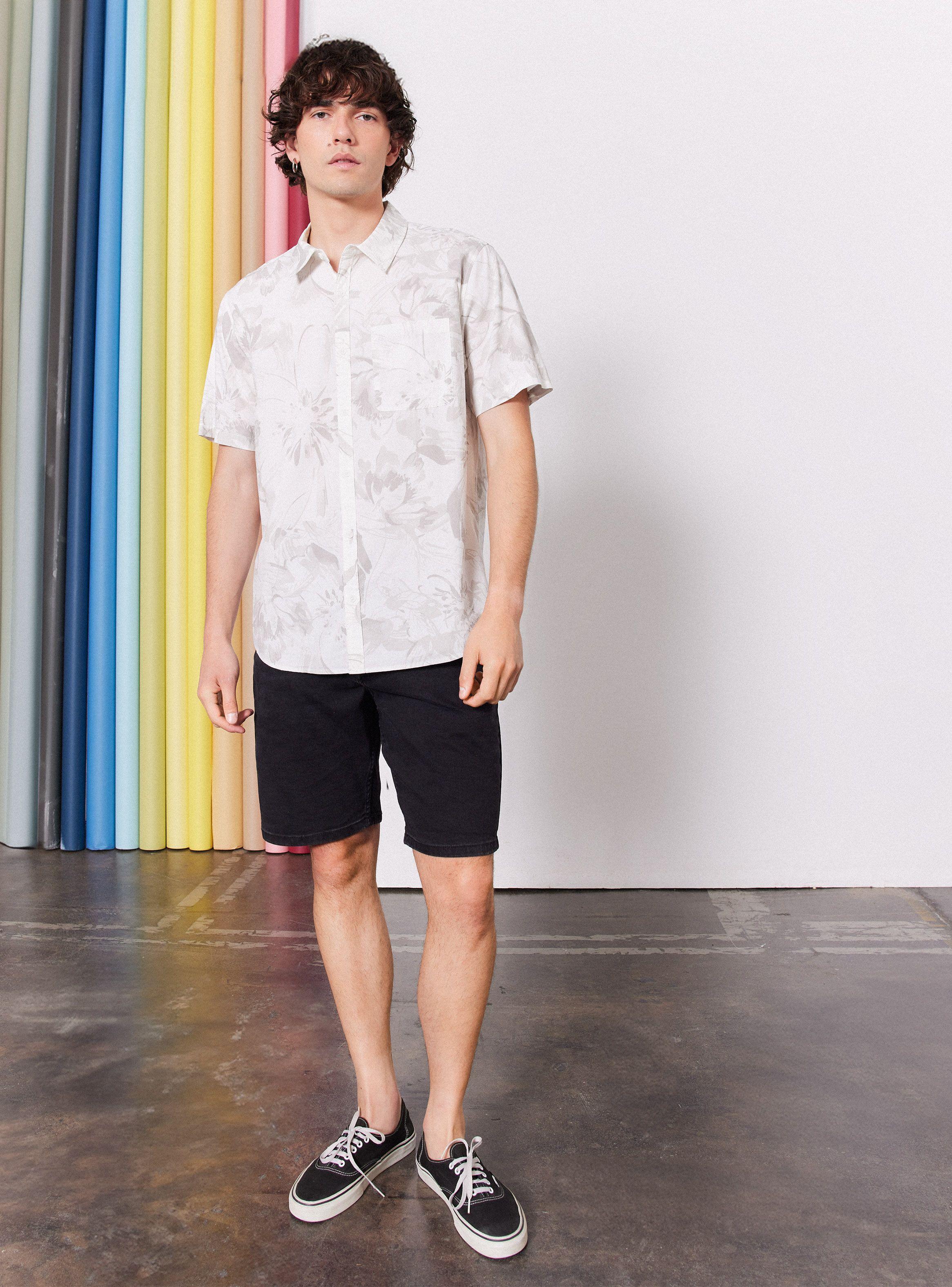 Camisa de Vestir Estampada Algodón-4