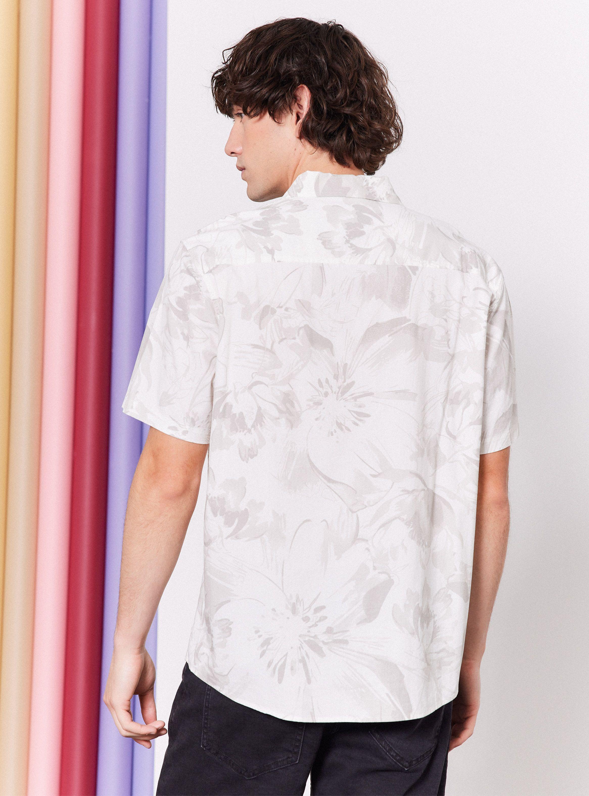 Camisa de Vestir Estampada Algodón-1